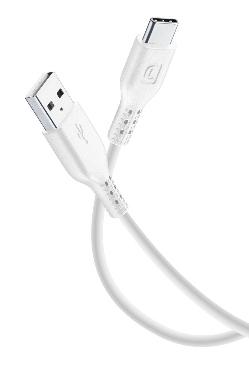 Кабел данни USB-А към USB-C 60 см. бял