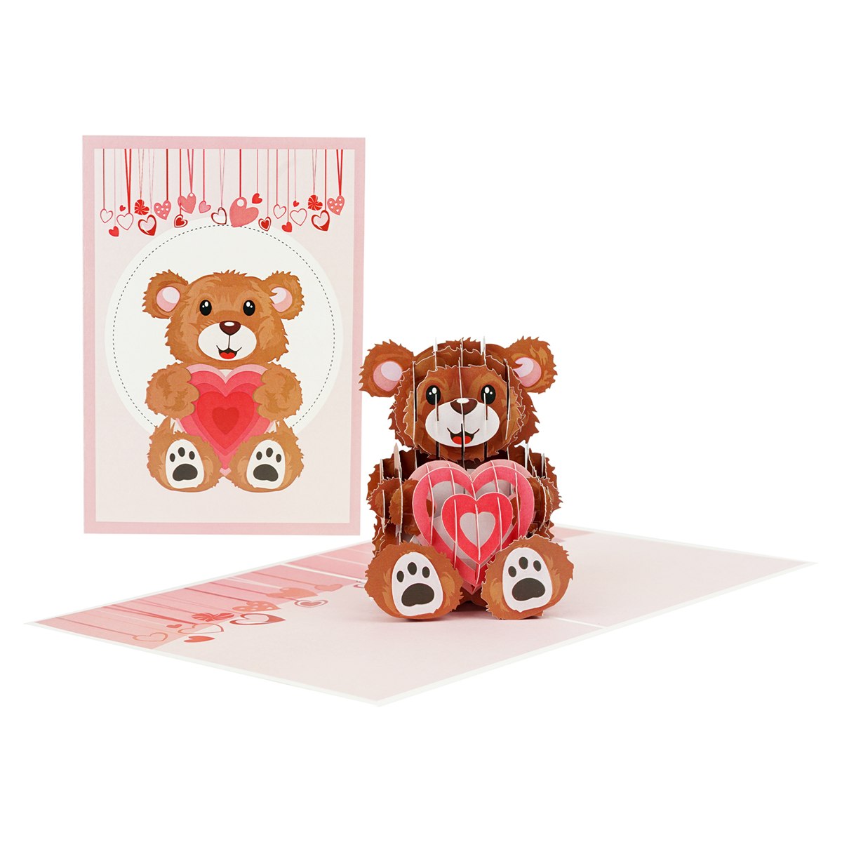 KIRIORI POP UP / 3D Поздравителна картичка Мече със сърце