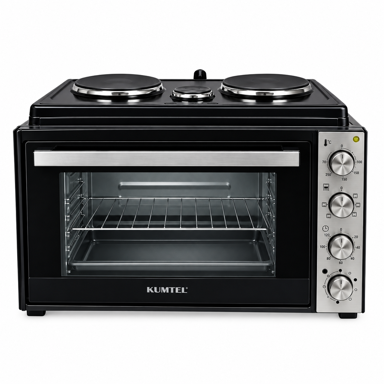 Мини печка 3 котлона KUMTEL LX-9671 черна+инокс /523954
