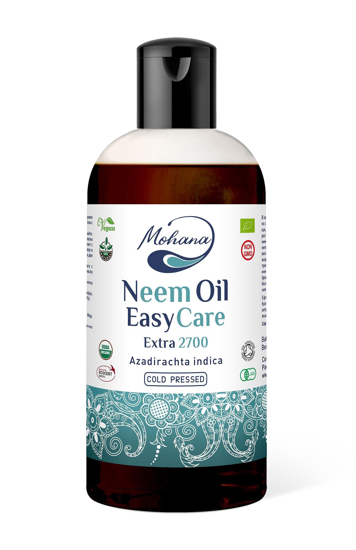 Neem oil, БИО Студено пресовано масло от Нийм, Мохана Neem EasyCare Extra 2700, Водоразтворим, Емулгиран
