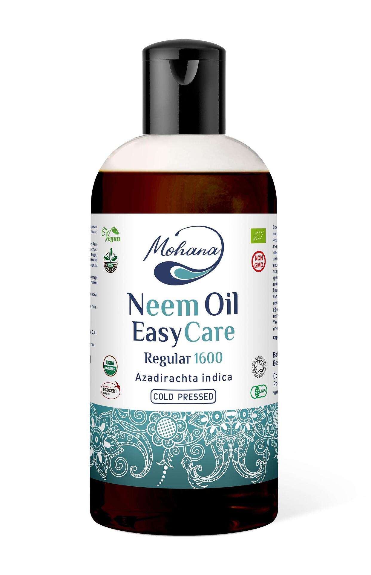 Neem oil, БИО Студено пресовано масло от Нийм, Мохана Neem Easy Care Regular 1600, Водоразтворим, Емулгиран