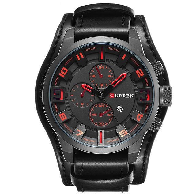 Мъжки часовник Curren IRM Military 8225, черен/червен