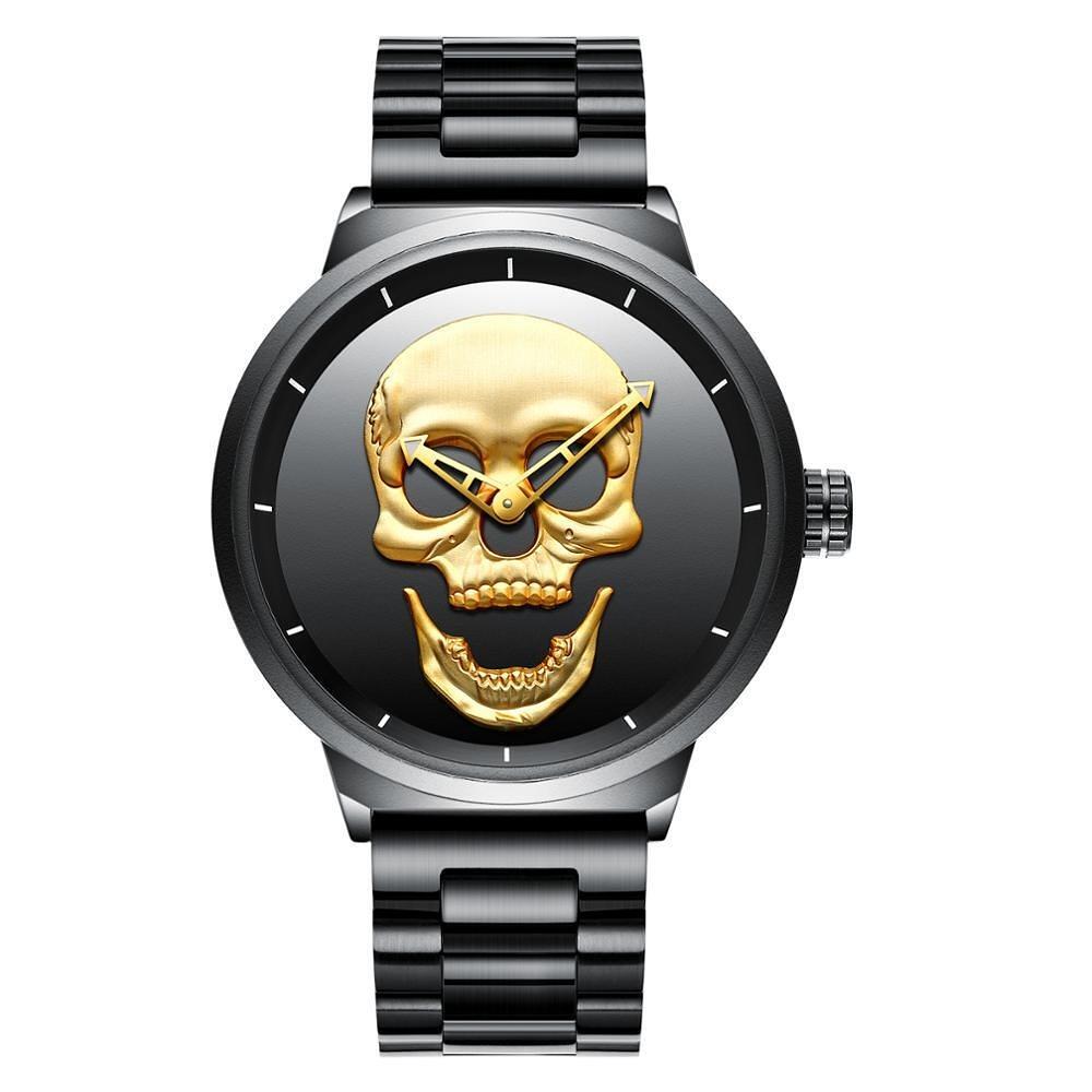 Мъжки часовник Biden Skull 0063, златист