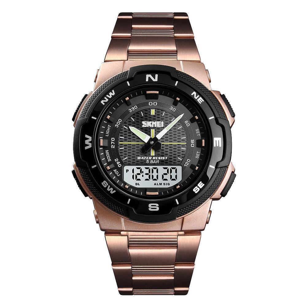 Мъжки часовник SKMEI Duo Time 1370, розово злато
