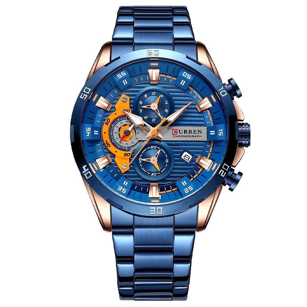 Мъжки часовник Curren Aarox 8402, син/розово злато
