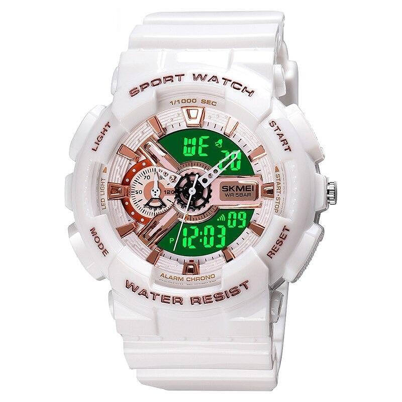 Детски часовник SKMEI DUO SHOCK 1689, бял/розово злато