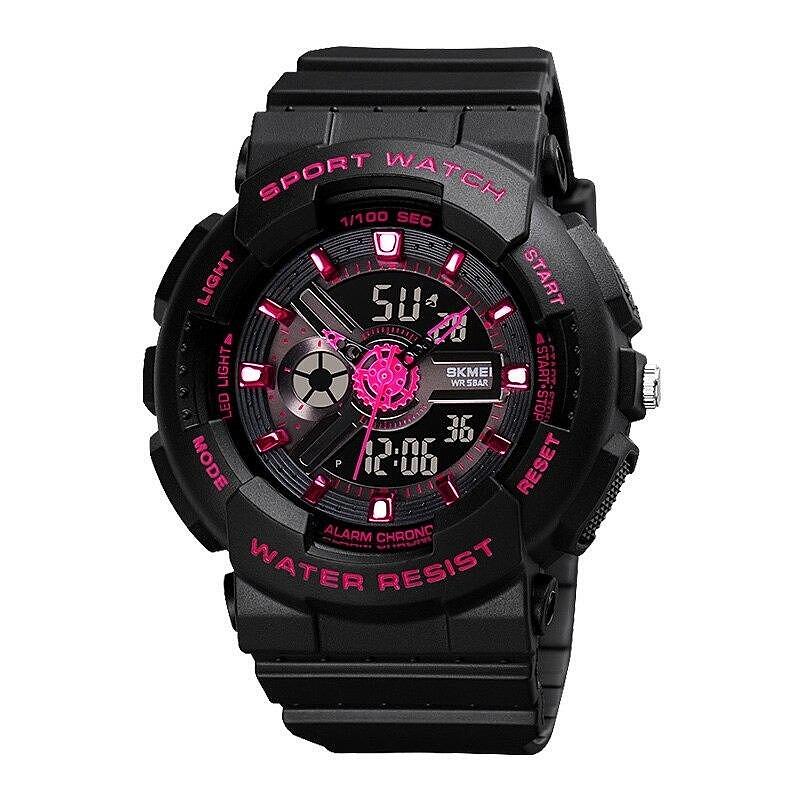 Детски часовник SKMEI DUO SHOCK 1689, черен/цикламен