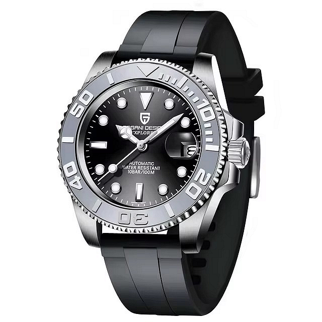 Мъжки часовник Pagani Design Yachmaster PD-1651, черен/сив