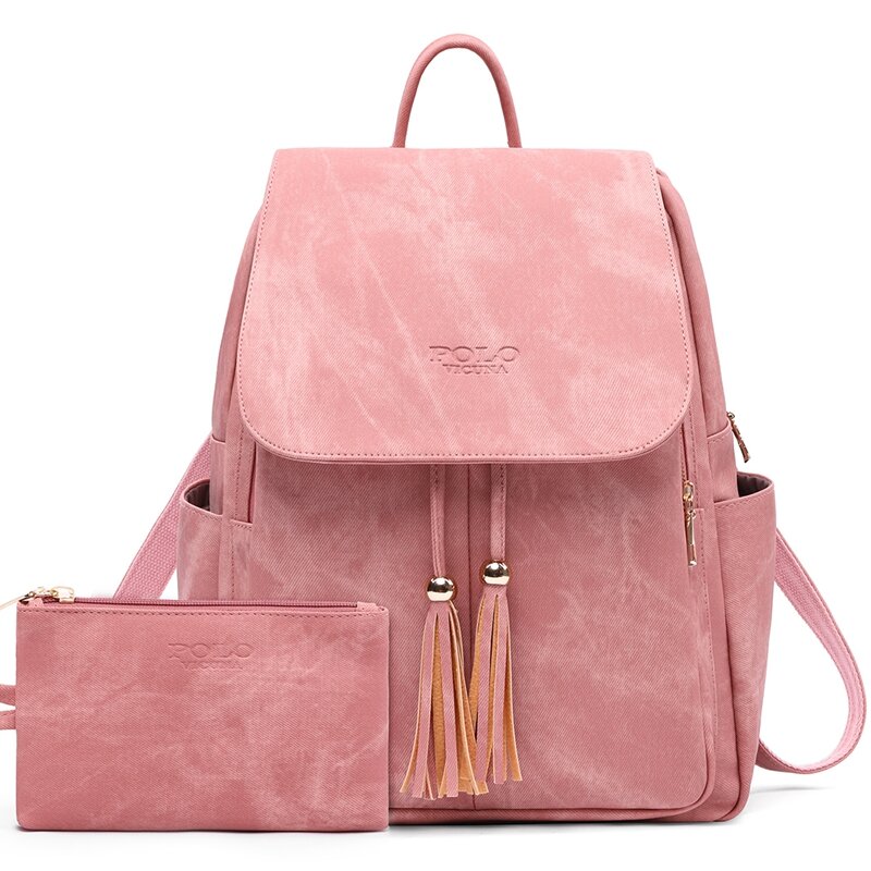 Дамска раница с портфейл Vicuna Polo Sunrose V3001, розова