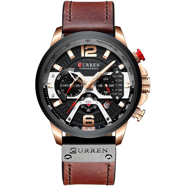 Мъжки часовник Curren Xeros 8329, кафяв/розово злато
