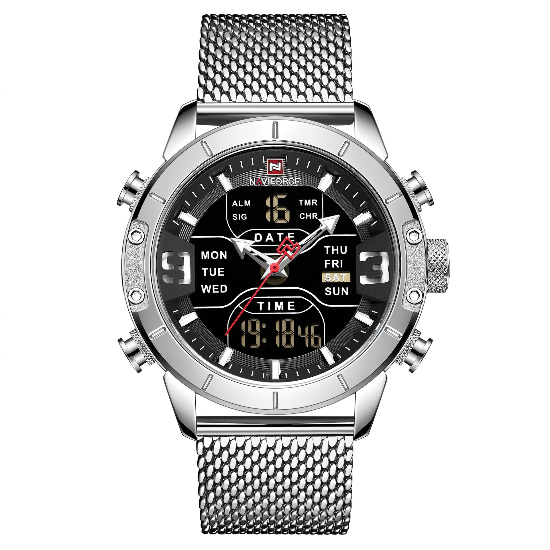 Мъжки часовник NaviForce Stirious 9153S, сребрист