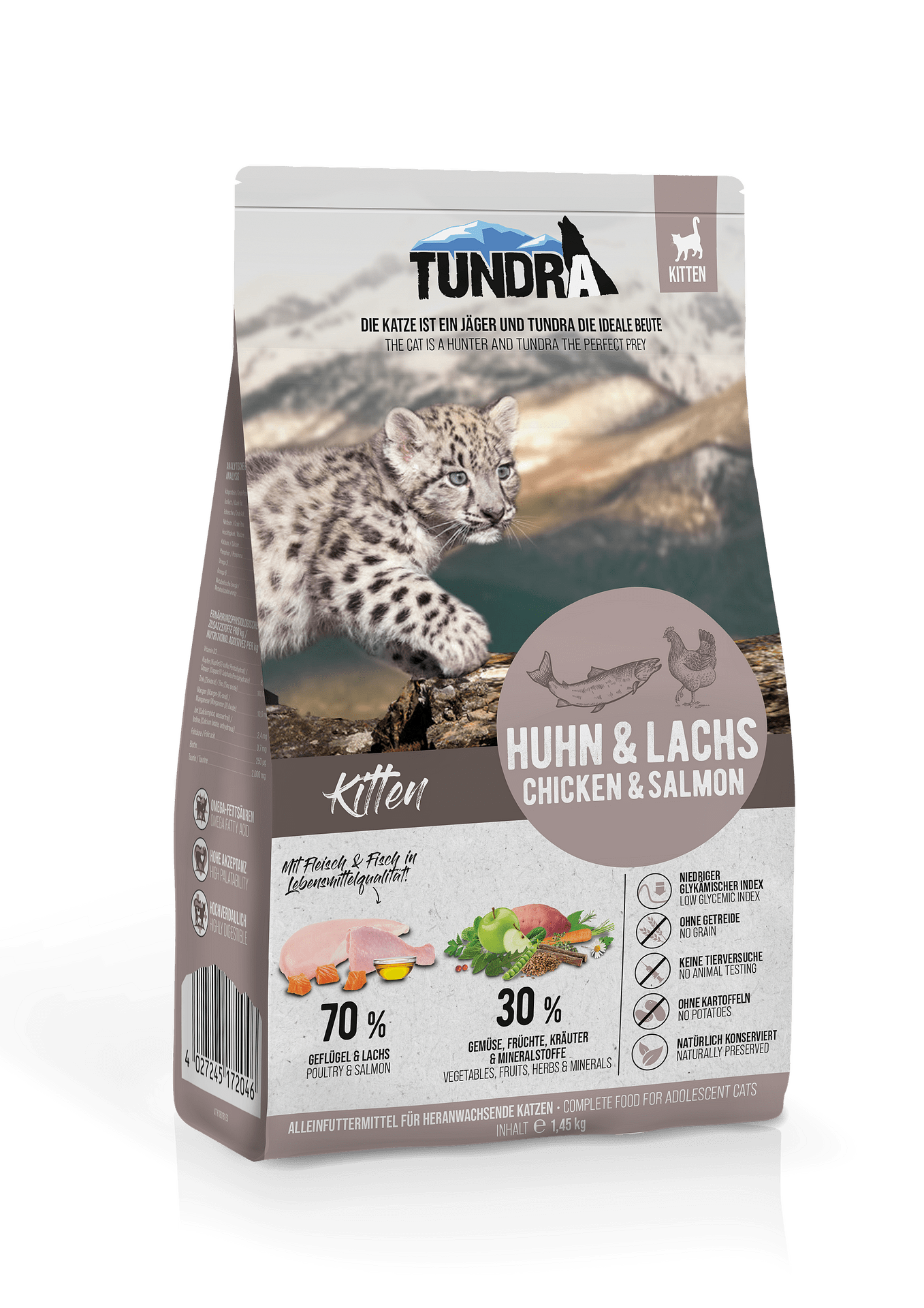 Tundra Kitten суха храна с пилешко и сьомга за подрастващи котки  до 1 година - 272 г, 1.45 кг или 3.8 кг, 272 гр.