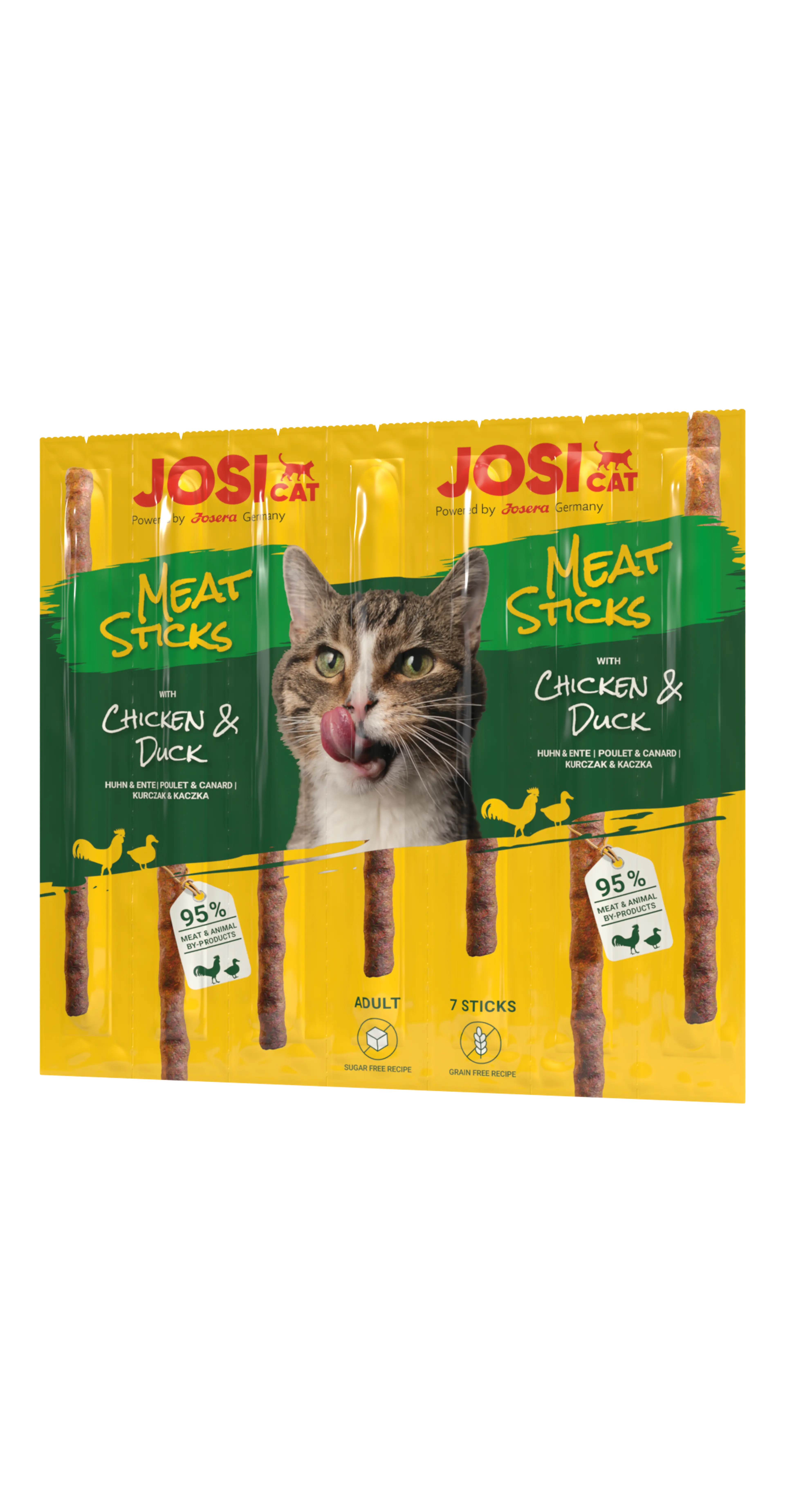 JosiCat Meat Sticks Chicken & Duck меки пръчици с пилешко и патешко месо 7 бр / 35 гр