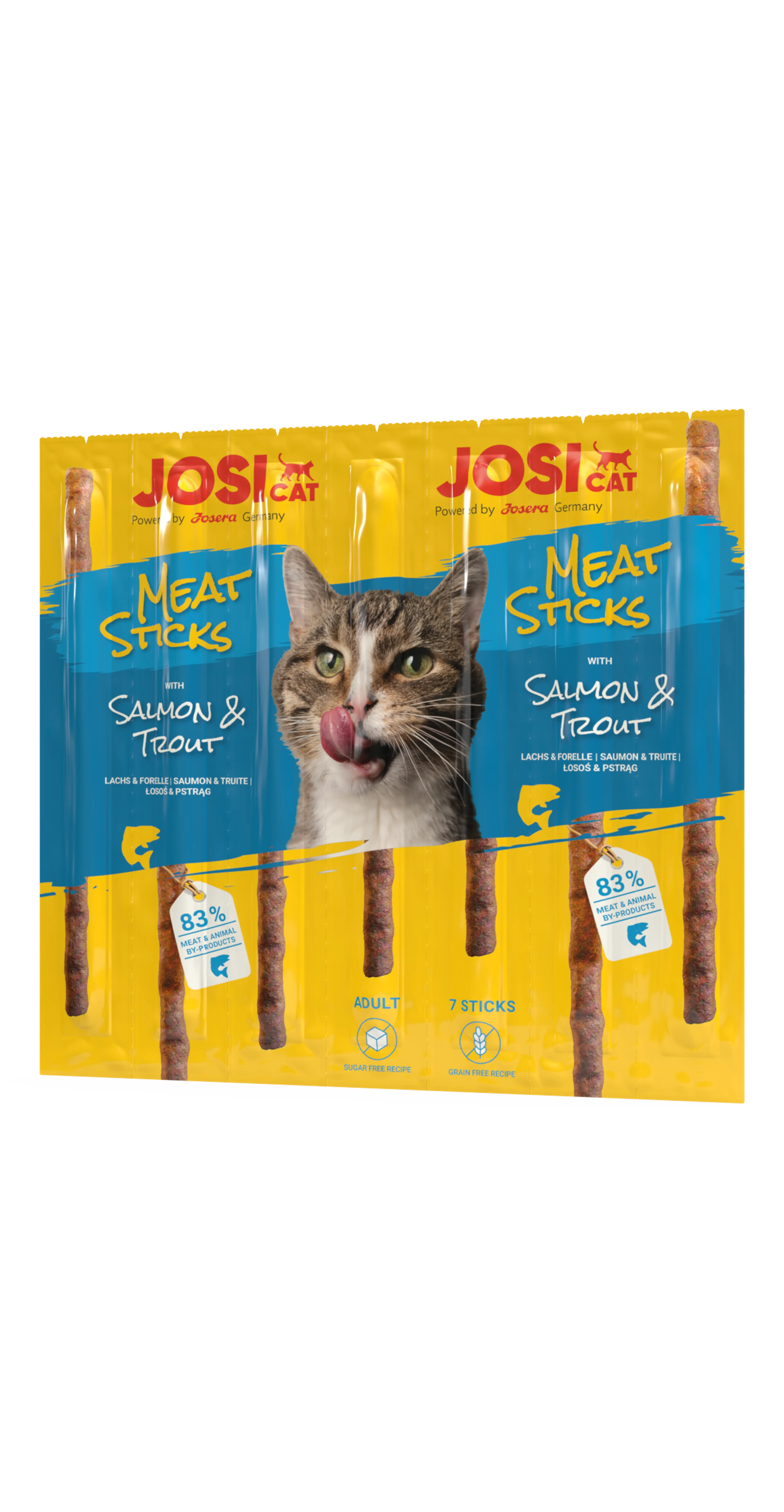 JosiCat Meat Sticks Salmon & Trout меки пръчици със сьомга и пъстърва месо 7 бр / 35 гр