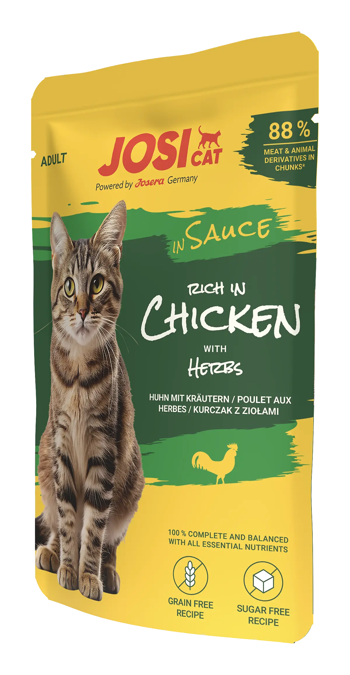 JosiCat Adult Rich in Chicken пауч пилешко с билки в сос 85 гр