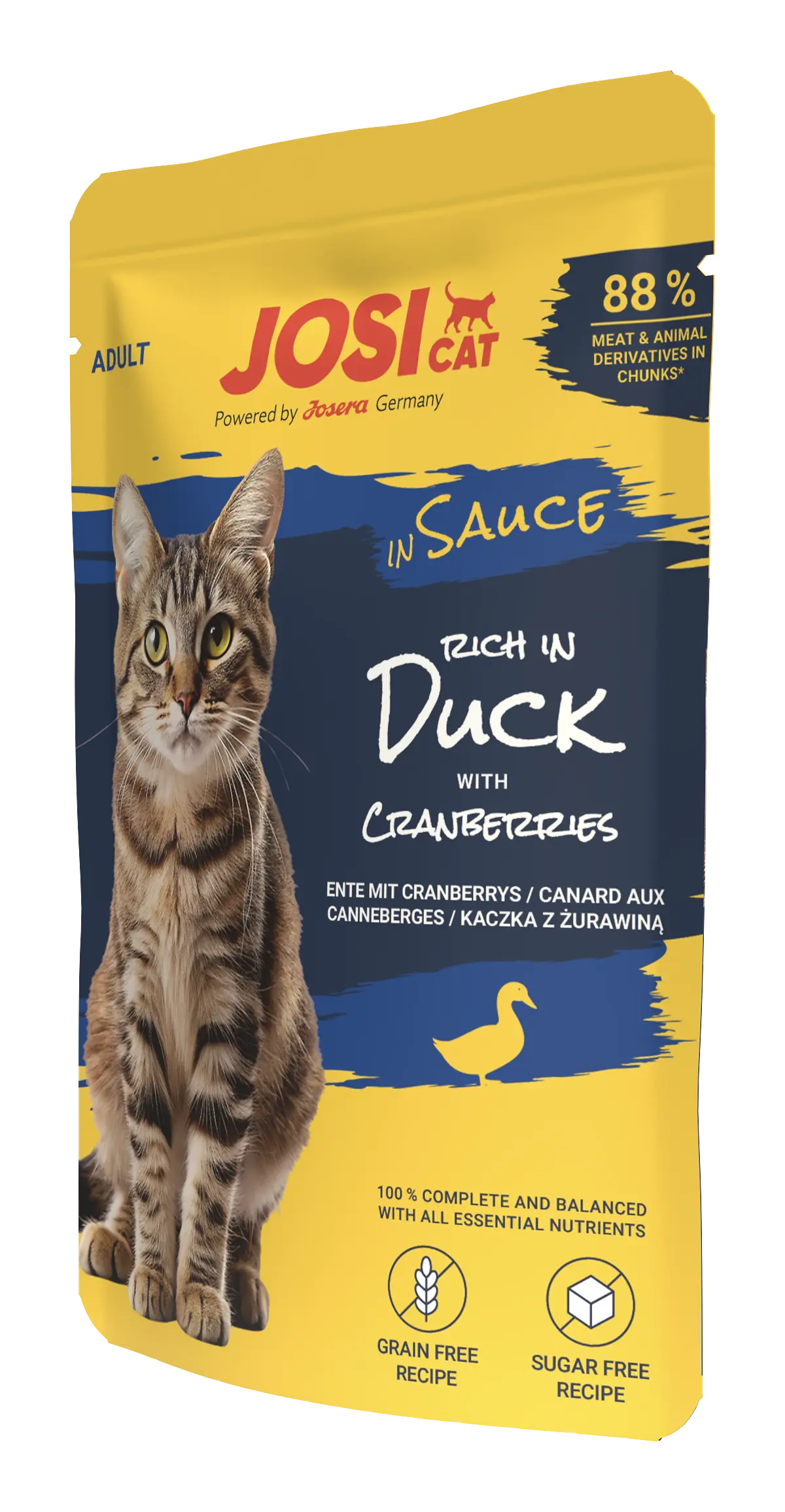 JosiCat Adult Rich in Duck пауч патешко с червени боровинки в сос 85 гр