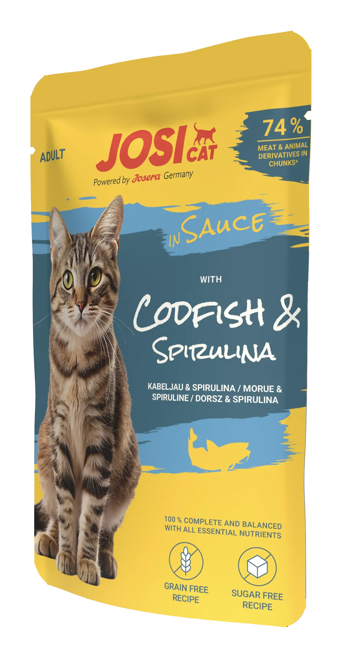 JosiCat Adult Rich in Codfish пауч риба треска със спирулина в сос 85 гр