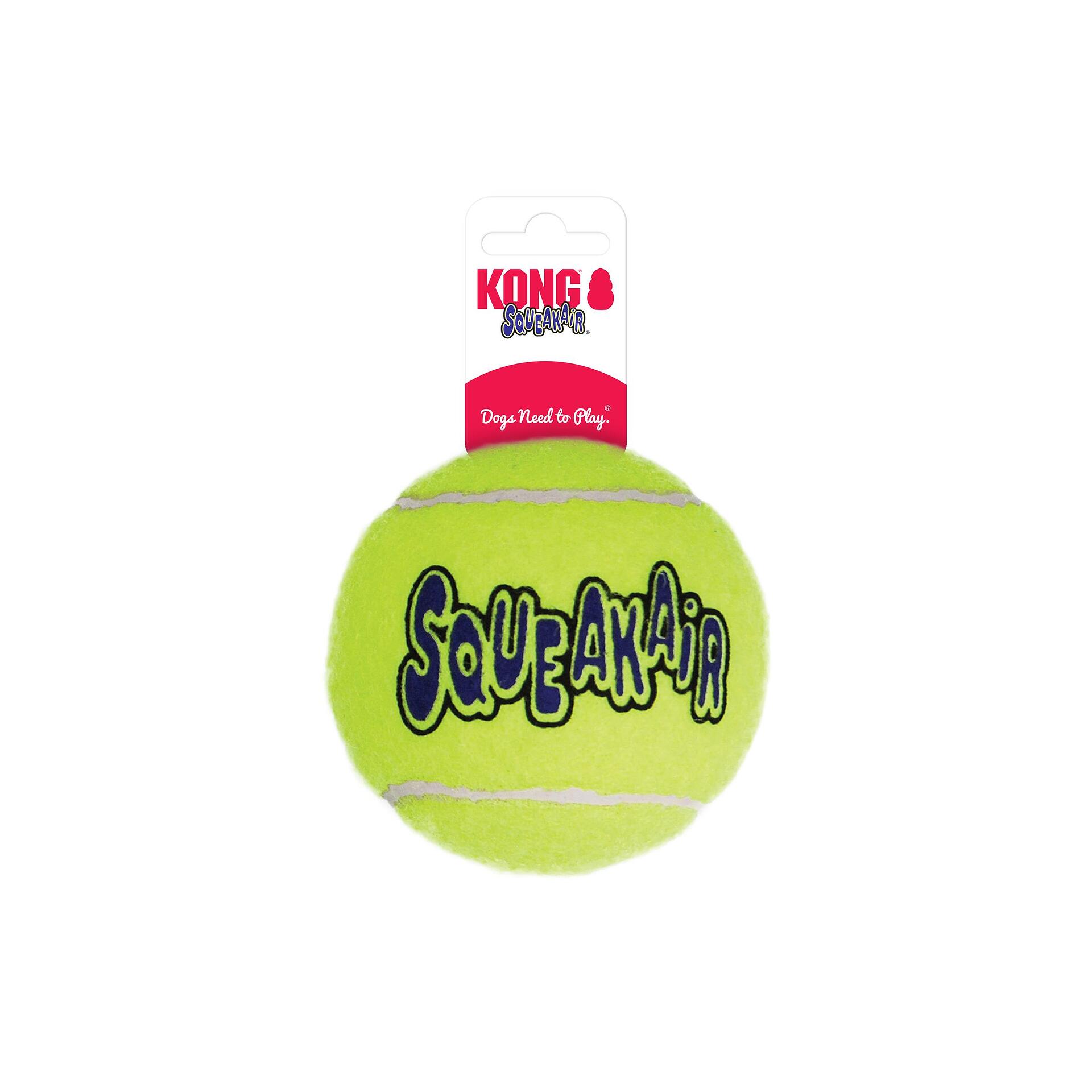 KONG AIRDOG TENNIS BALL гумена тенис топка със звук за кучета - различни размери, M, 3 броя