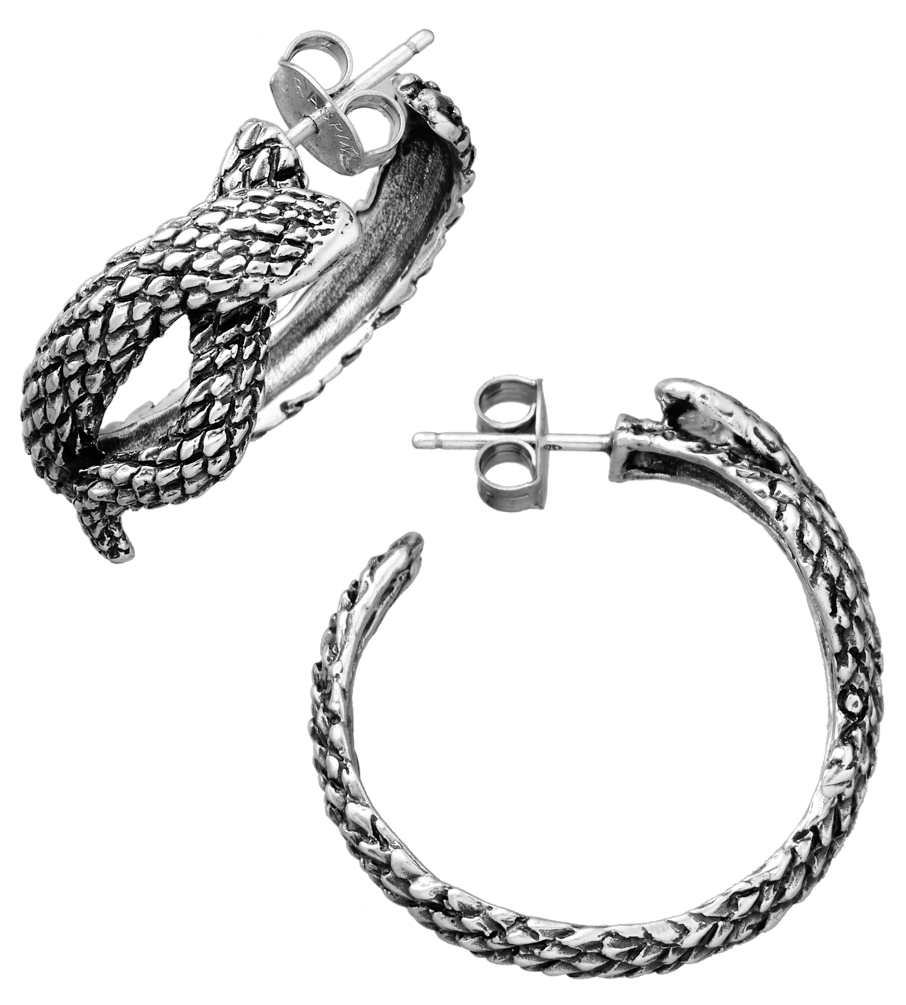 Дамски обици от сребро "Snake" - Giovanni Raspini - Italy