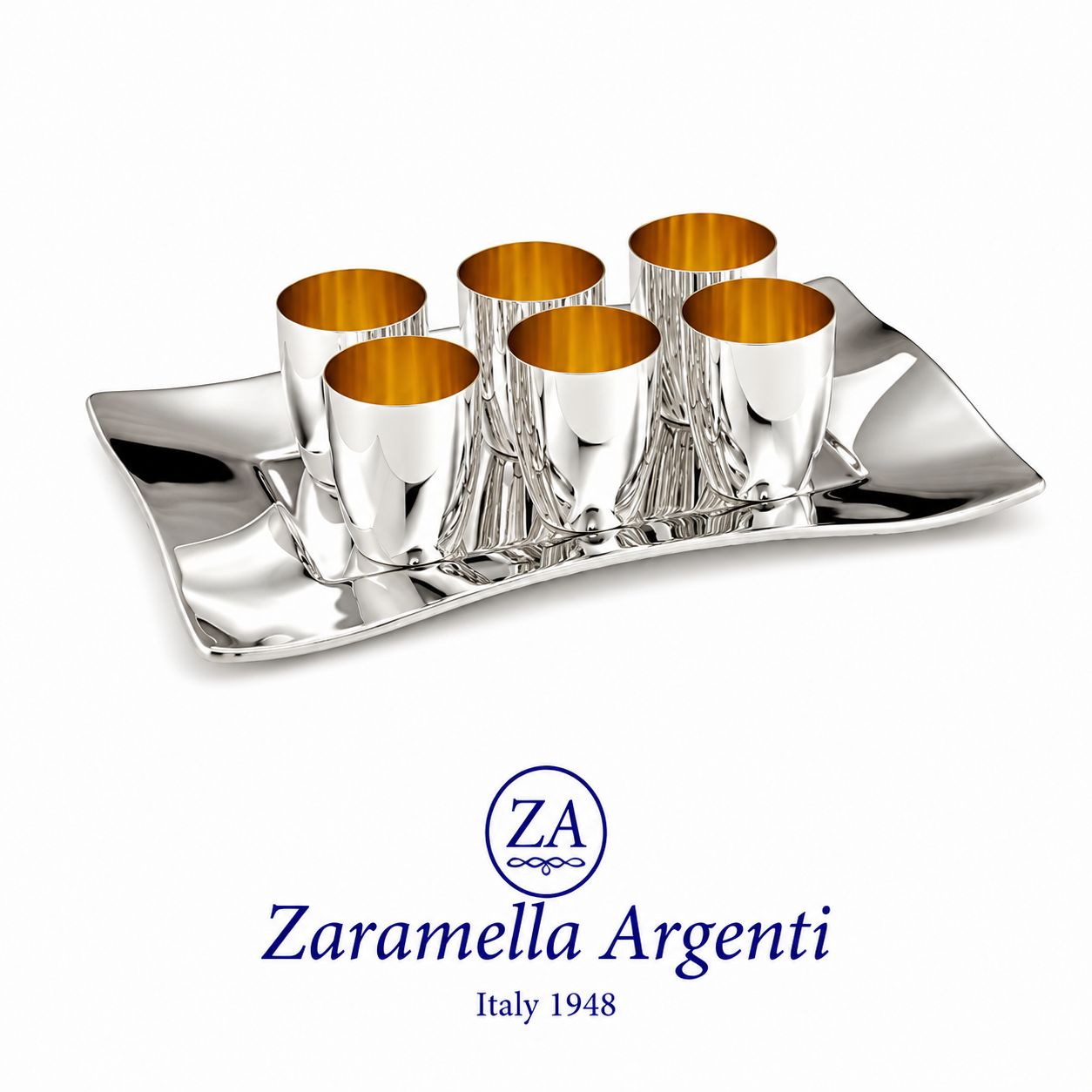 Сребърен сет чаши с позлата - ZARAMELLA ARGENTI