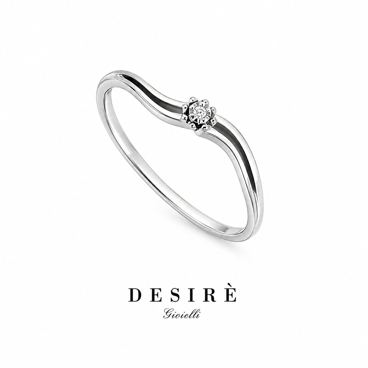 Златен пръстен с диамант - Desiré Gioielli