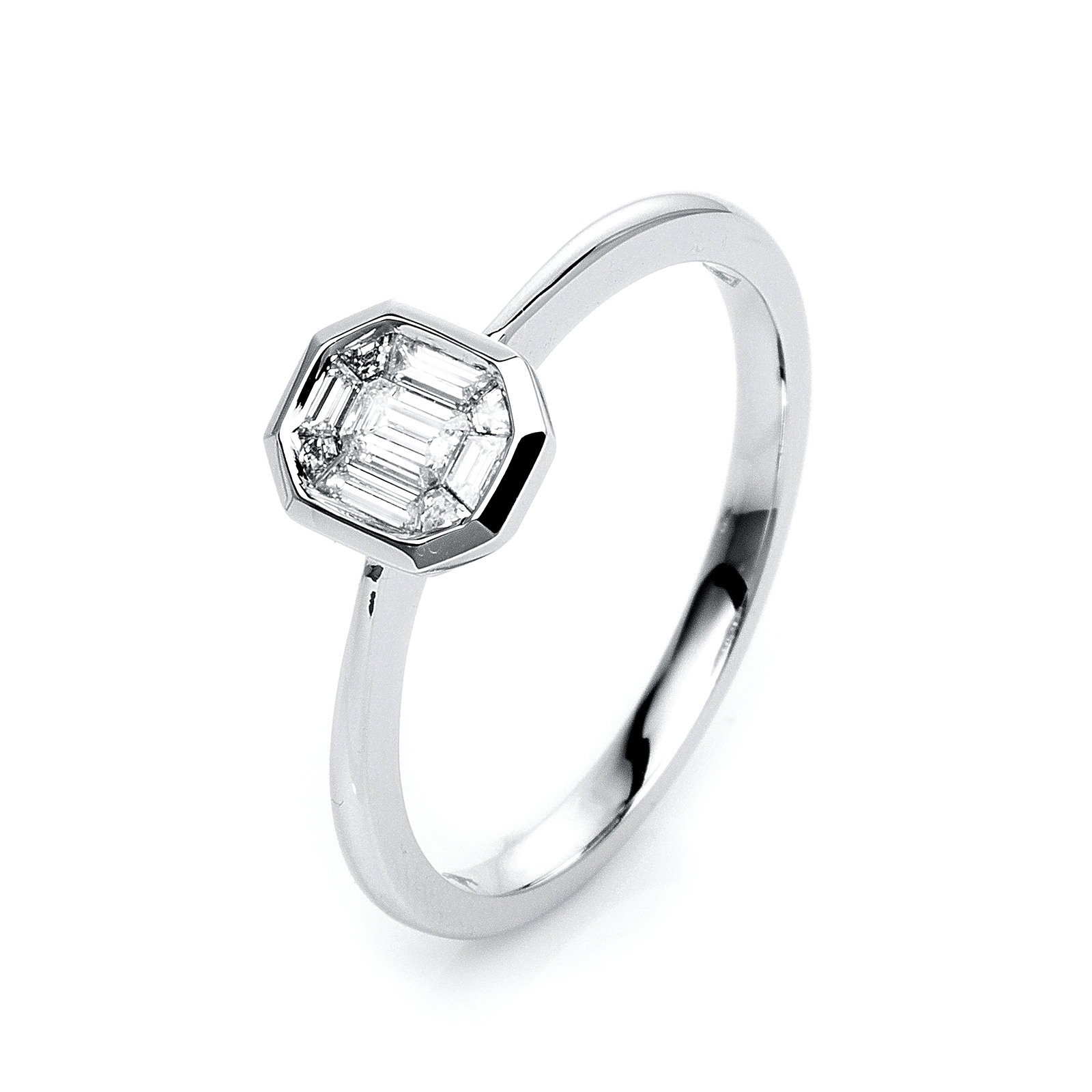 Златен пръстен с диаманти - Diamond Group