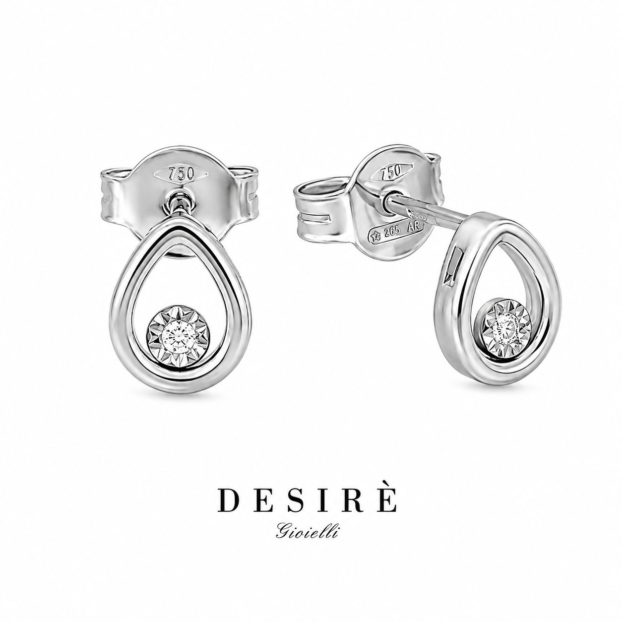 Златни обици с диаманти - Desiré Gioielli