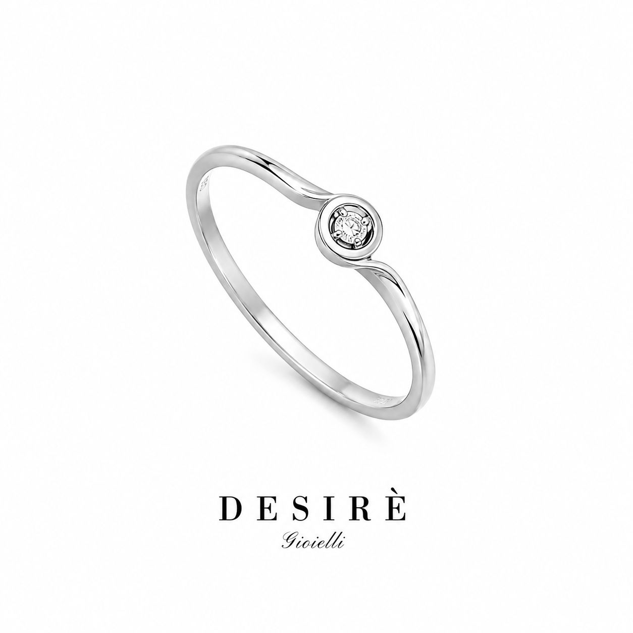 Златен пръстен с диамант - Desiré Gioielli