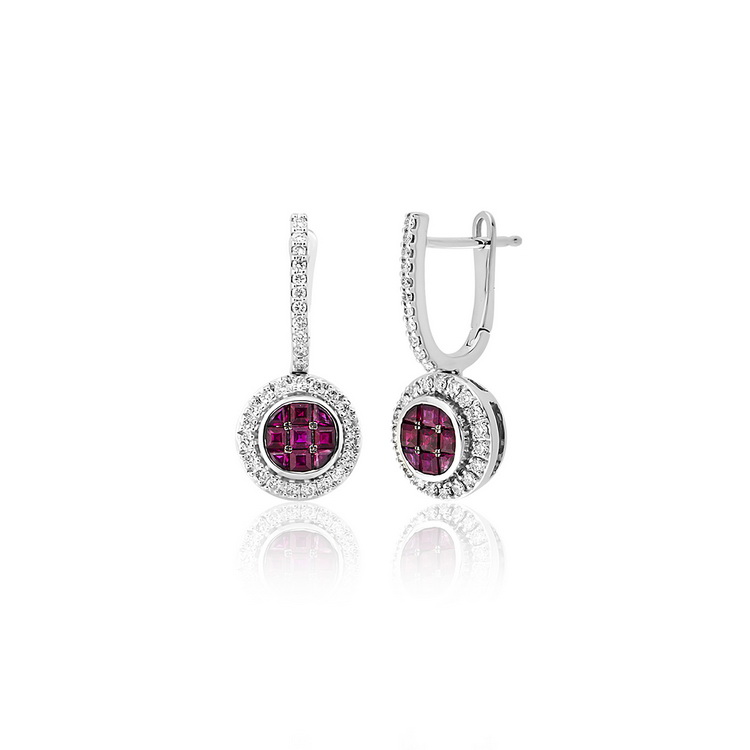 Златни обици с рубини и диаманти - Goto Diamonds Collection
