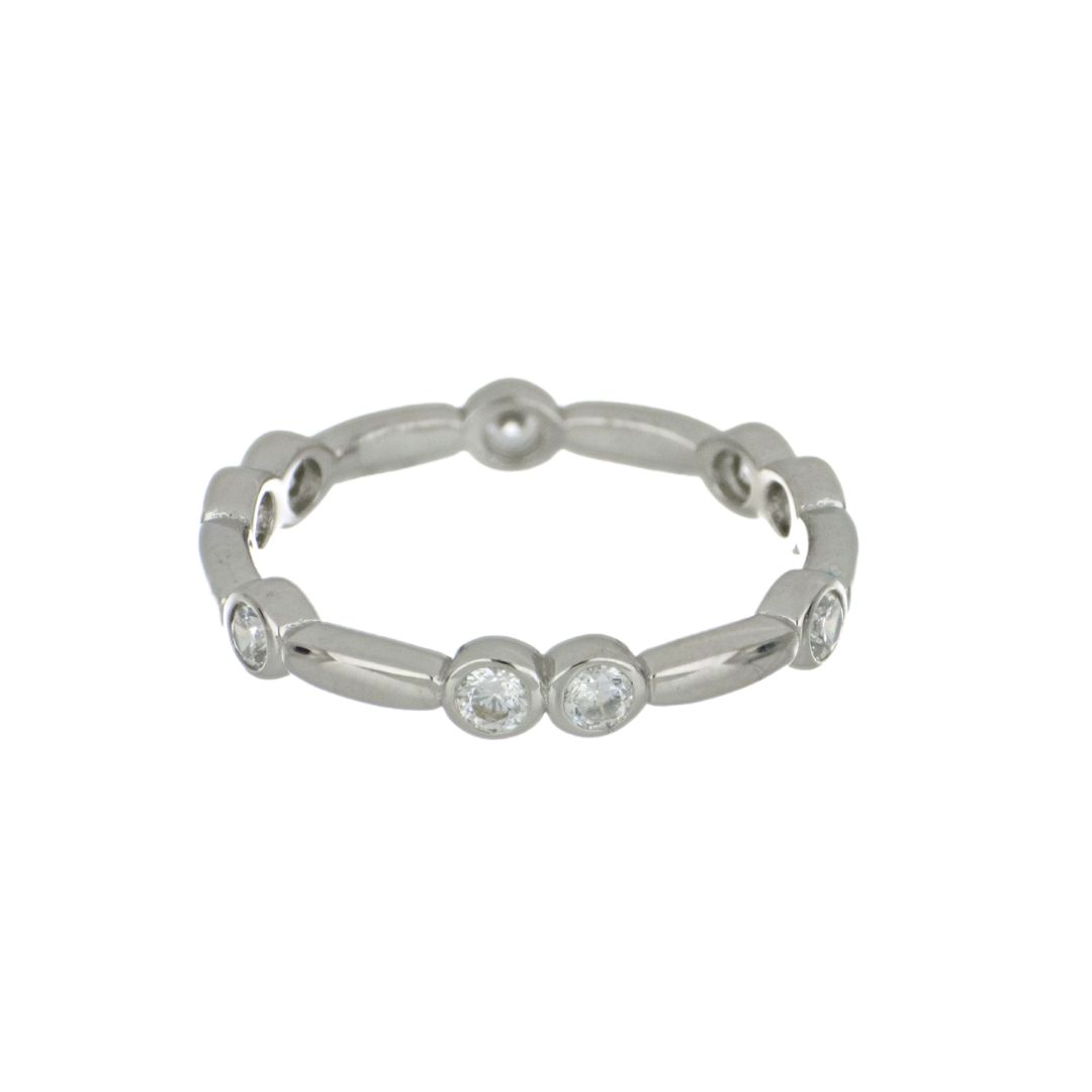 Сребърен пръстен със създадени диаманти - Skydiamond