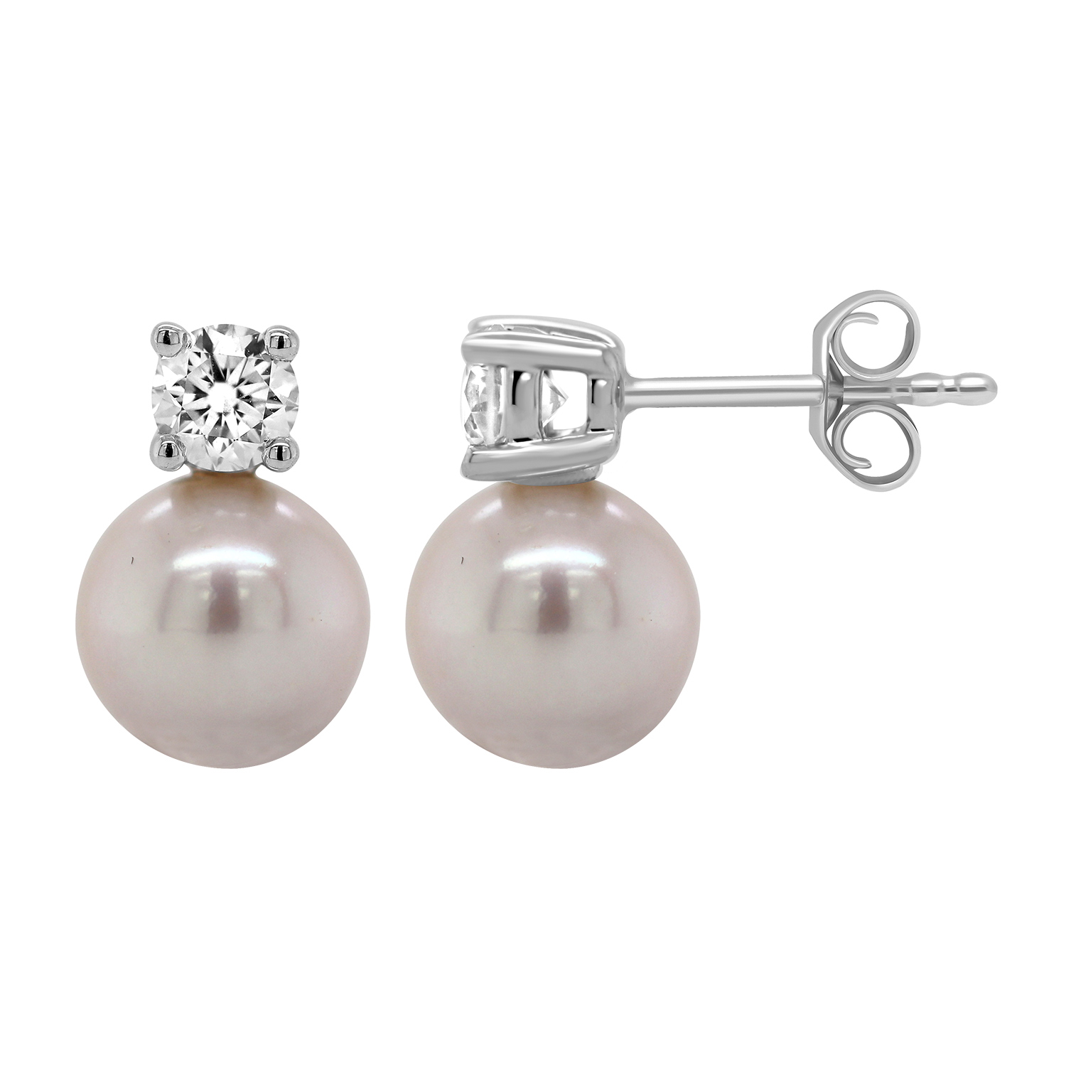 Златни обици с перли и диаманти - Goto Diamonds Collection