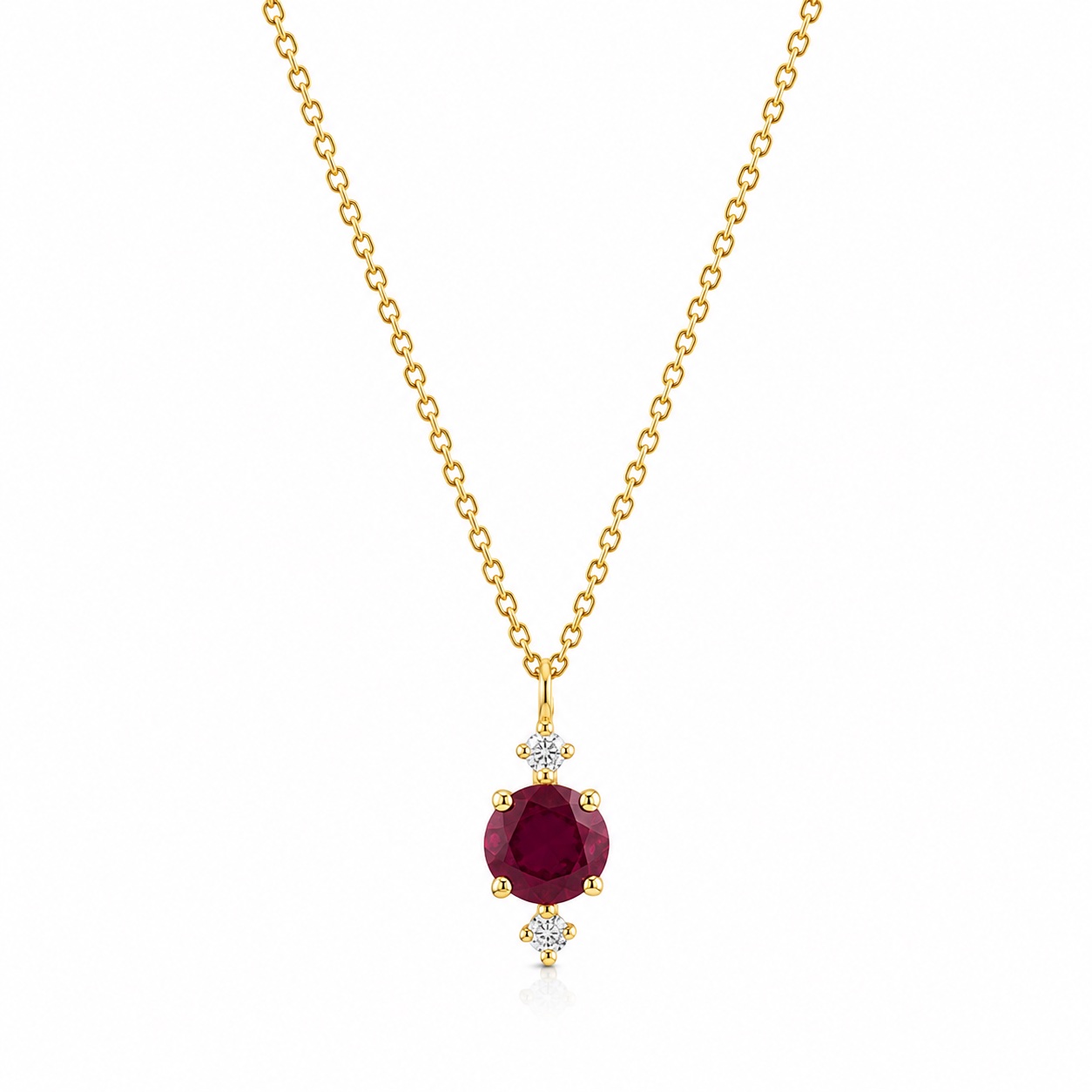 Златно колие с родолит и диаманти - Goto Diamonds Collection