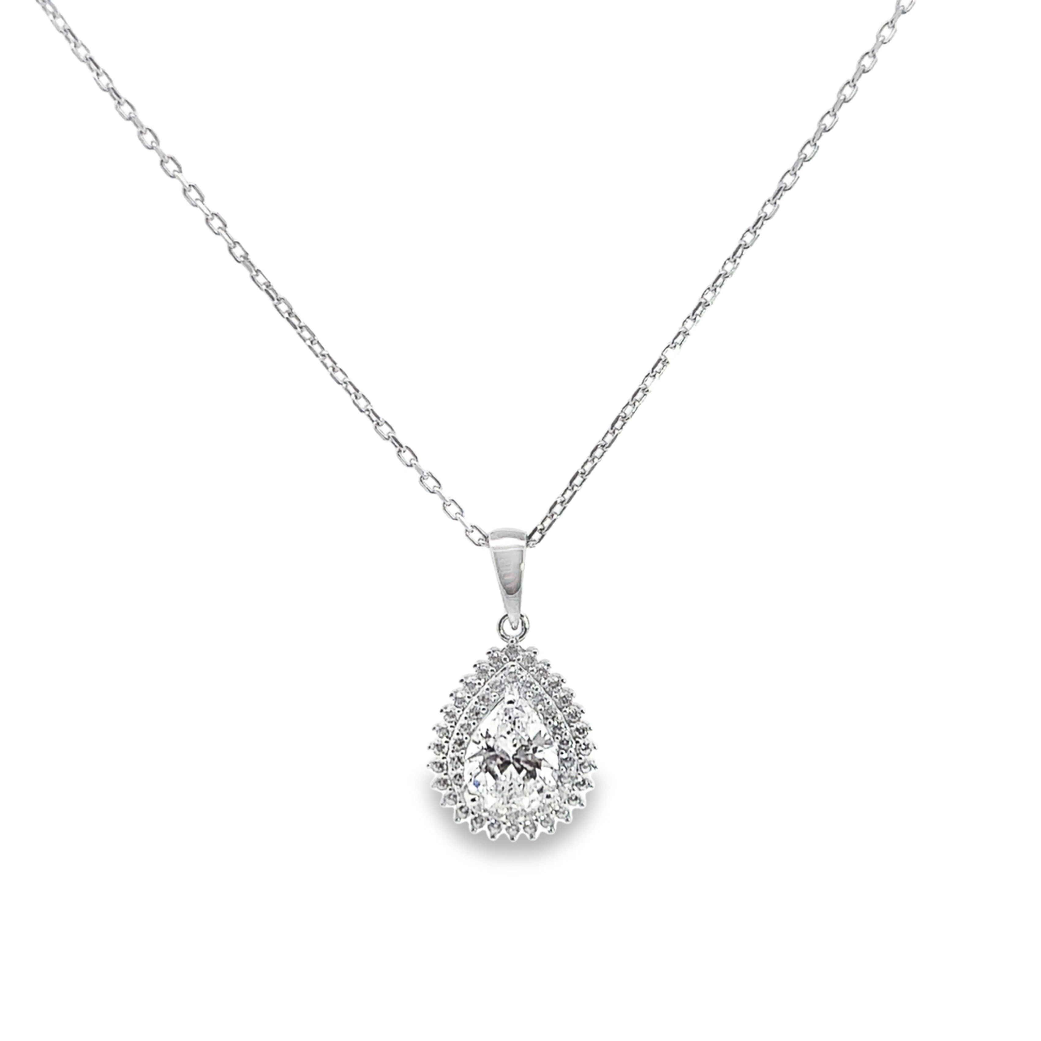 СРЕБЪРНО КОЛИЕ СЪС СЪЗДАДЕНИ ДИАМАНТИ - SKY DIAMOND