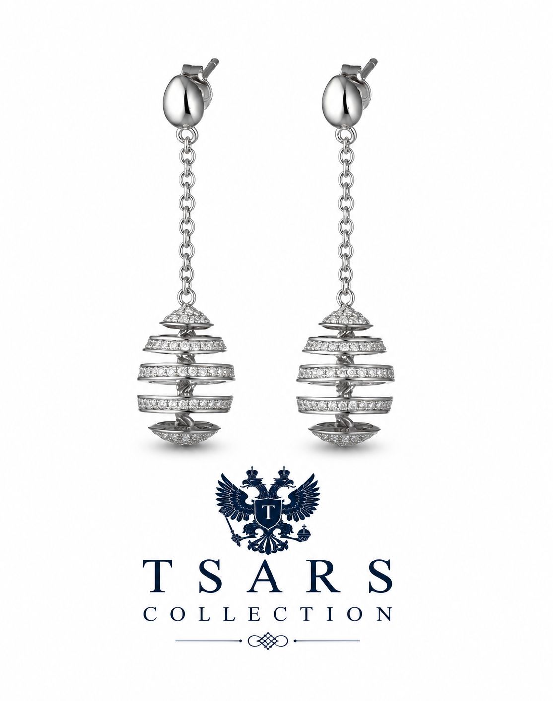 Сребърни обици с циркони - TSARS COLLECTION