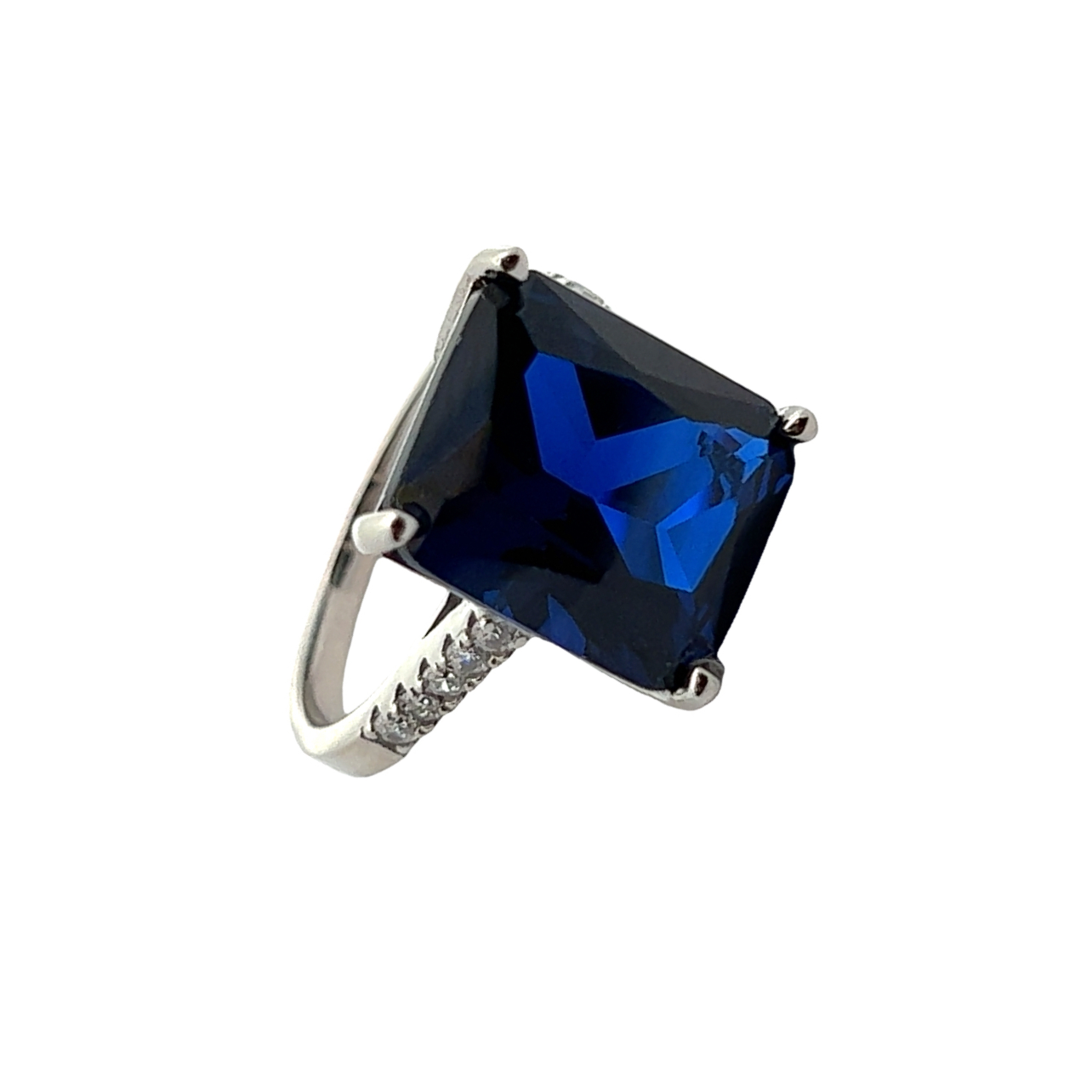 ДАМСКИ ПРЪСТЕН СЪС СЪЗДАДЕНИ ДИАМАНТИ И СКЪПОЦЕНЕН КАМЪК - SKY DIAMOND