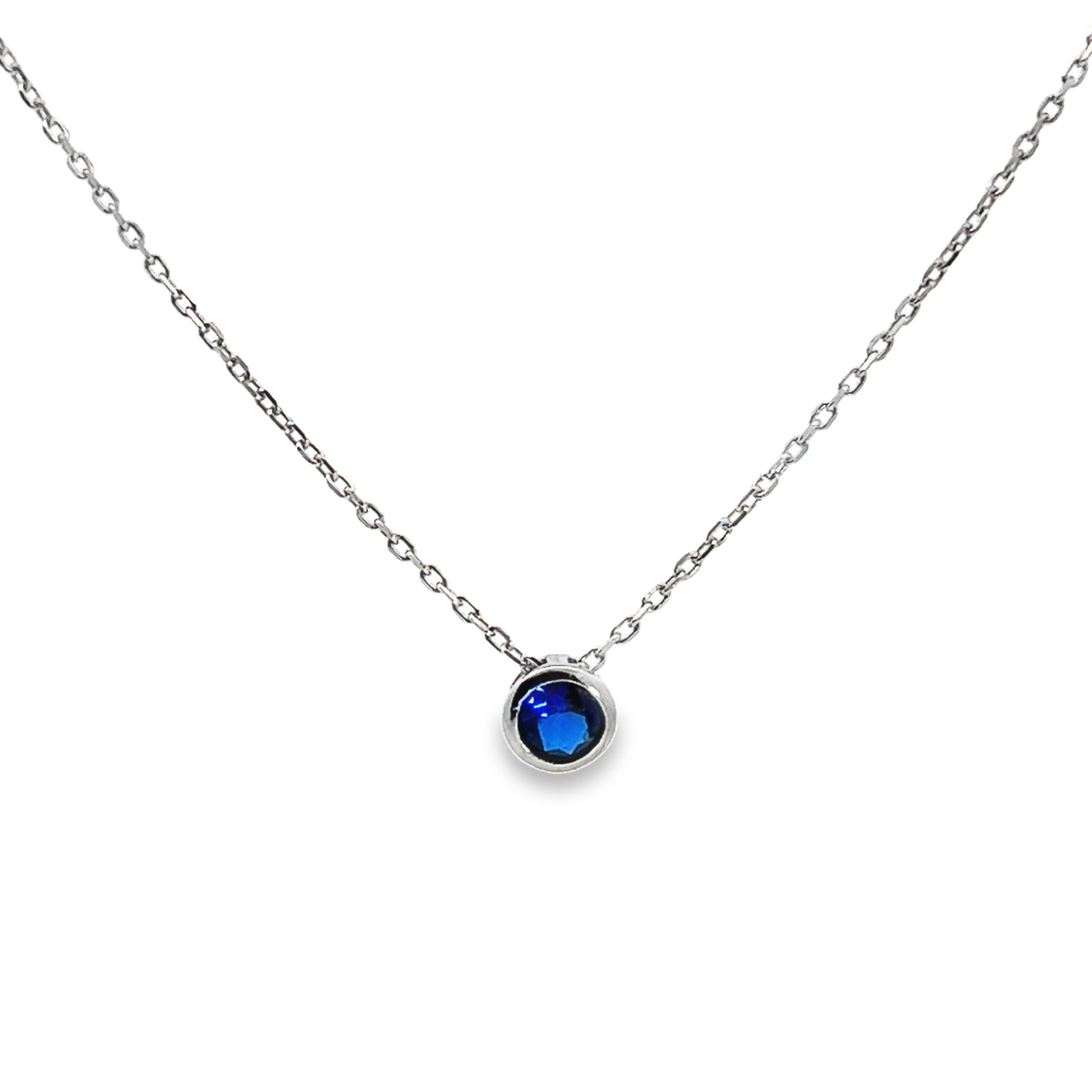 Сребърно колие със създадени скъпоценни камъни "SKYDIAMOND"