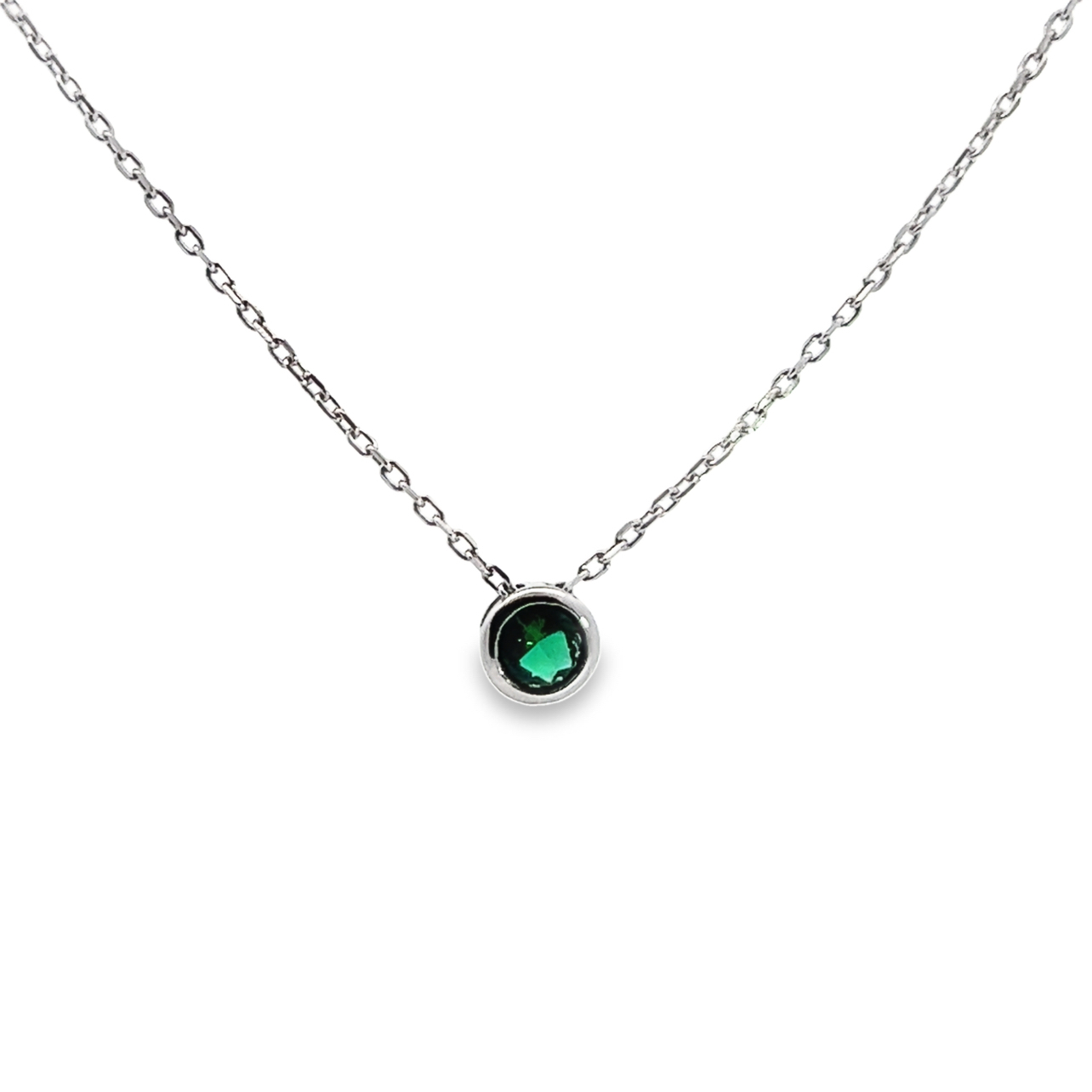 Сребърно колие със създадени скъпоценни камъни "SKYDIAMOND"