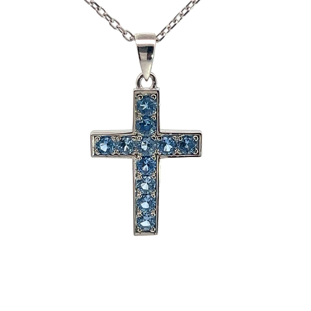 Сребърно колие със създадени скъпоценни камъни "SKYDIAMOND"