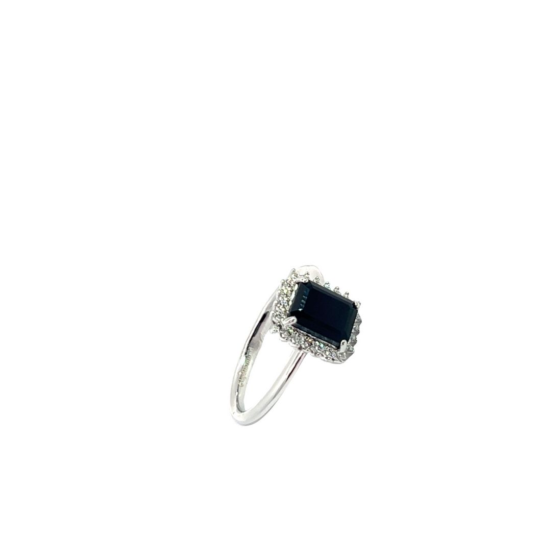 Сребърн пръстен със създадени диаманти и скъпоценни камъни "SKYDIAMOND"