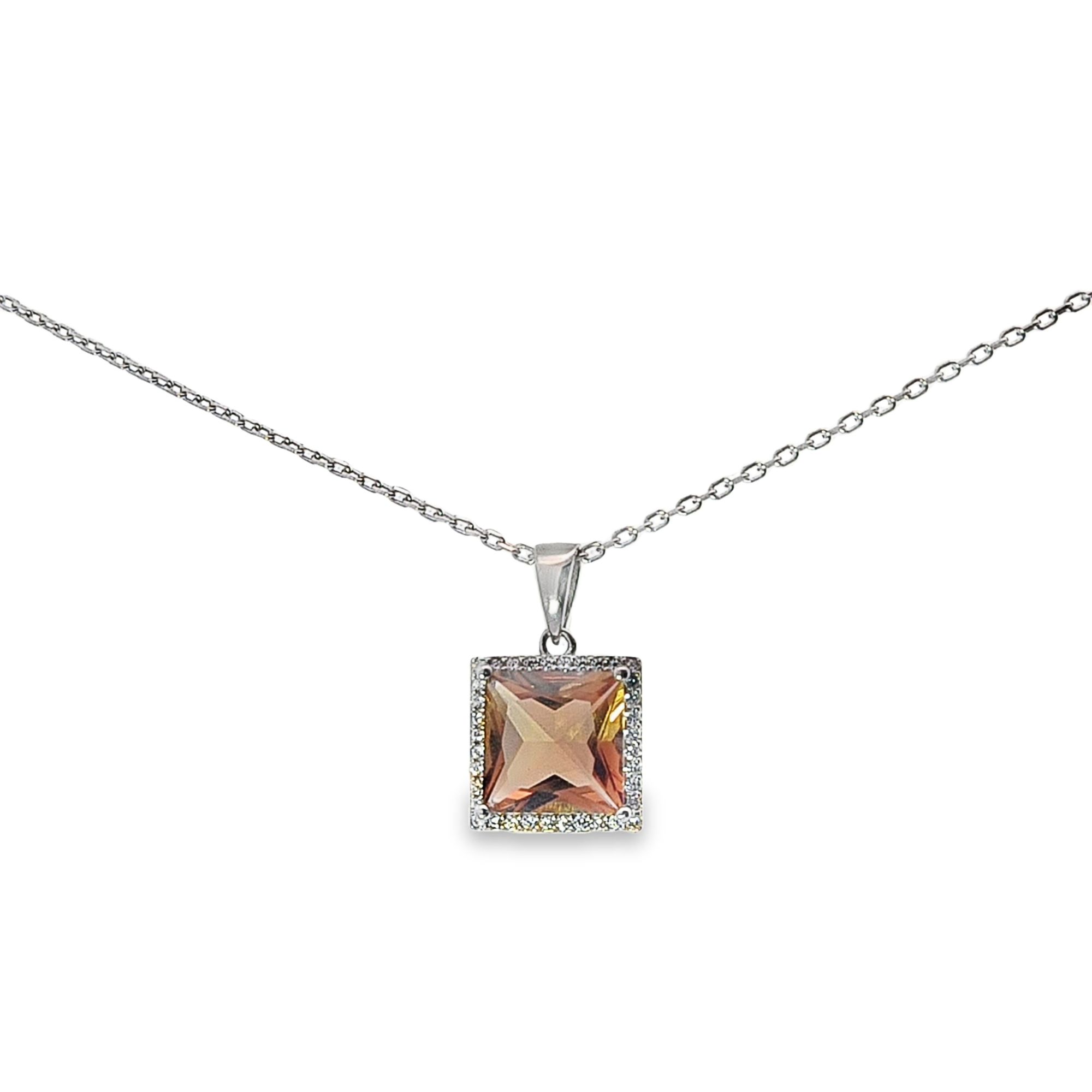 Сребърно колие със създадени диаманти и скъпоценни камъни "SKYDIAMOND"
