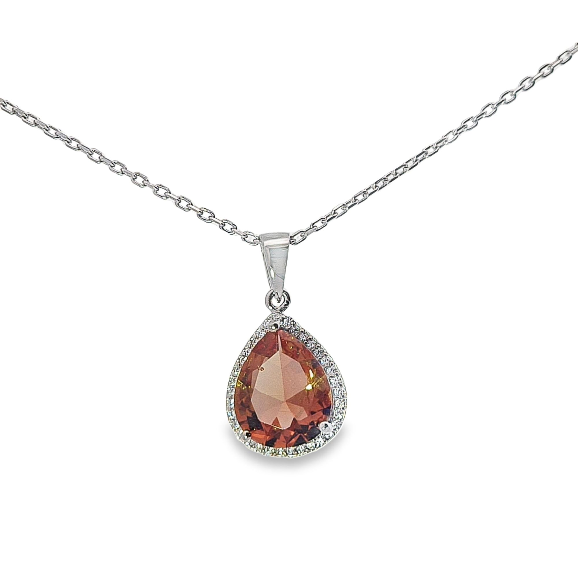 Сребърно колие със създадени диаманти и скъпоценни камъни "SKYDIAMOND"