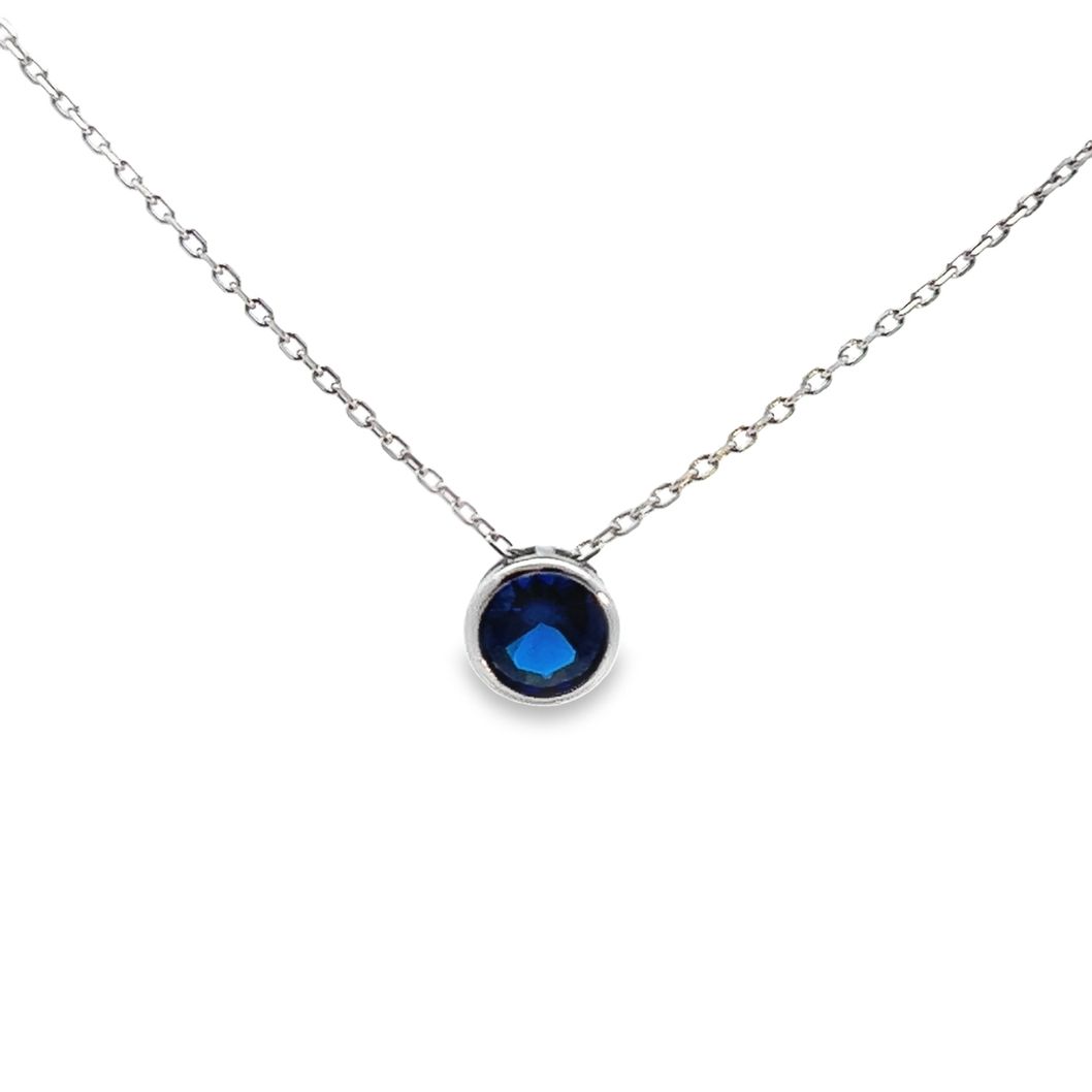 Сребърено колие със създадени скъпоценни камъни "SKYDIAMOND"