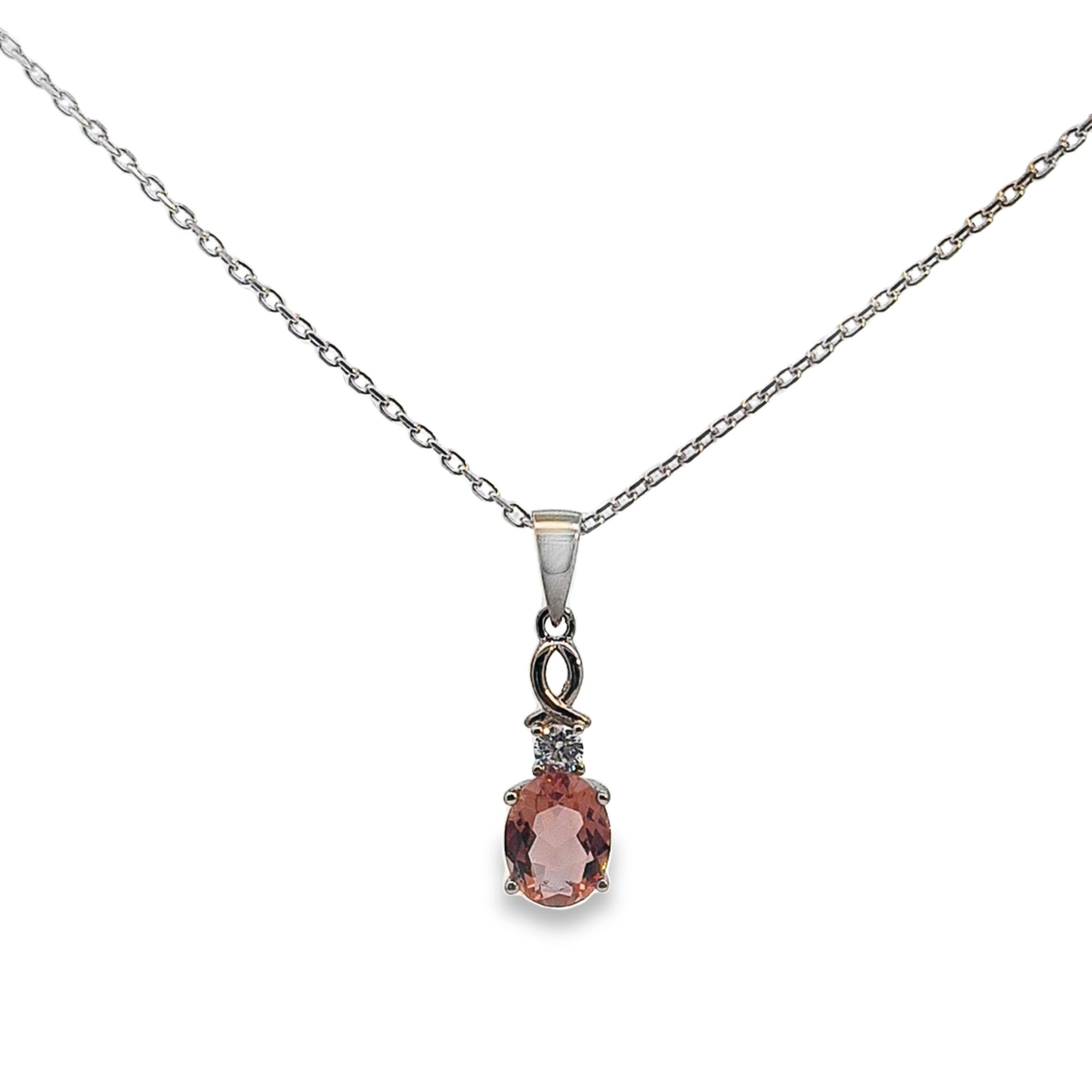 Сребърно колие със създадени диаманти и скъпоценни камъни "SKYDIAMOND"