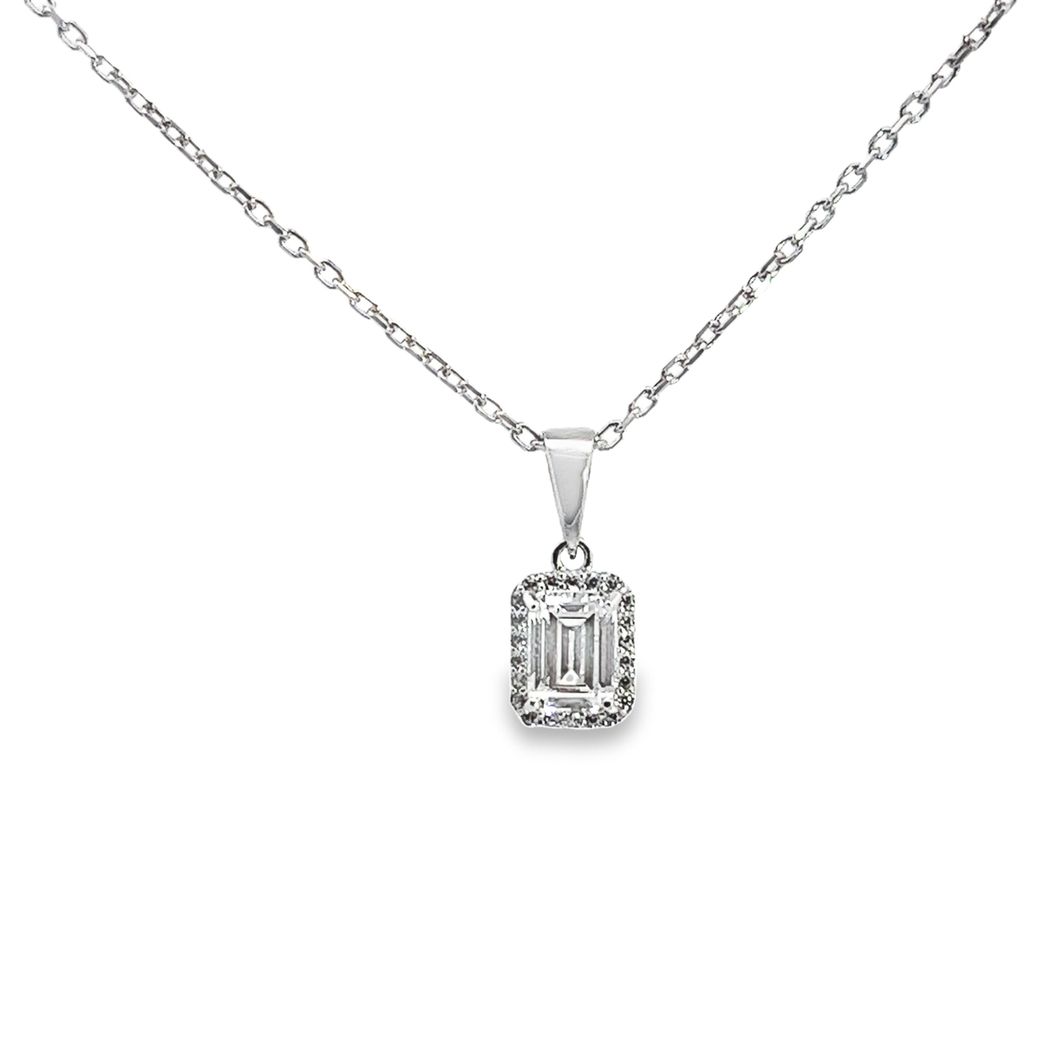 Сребърено колие със създадени диаманти "SKYDIAMOND"