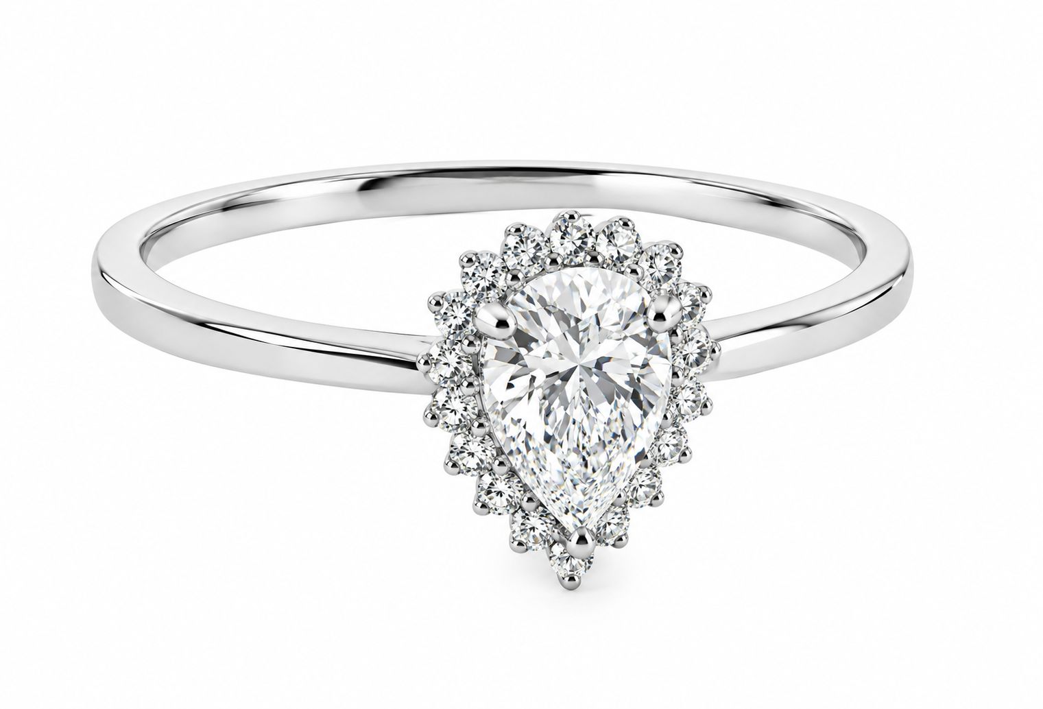 Сребърен пръстен със създадени диаманти "SKYDIAMOND"