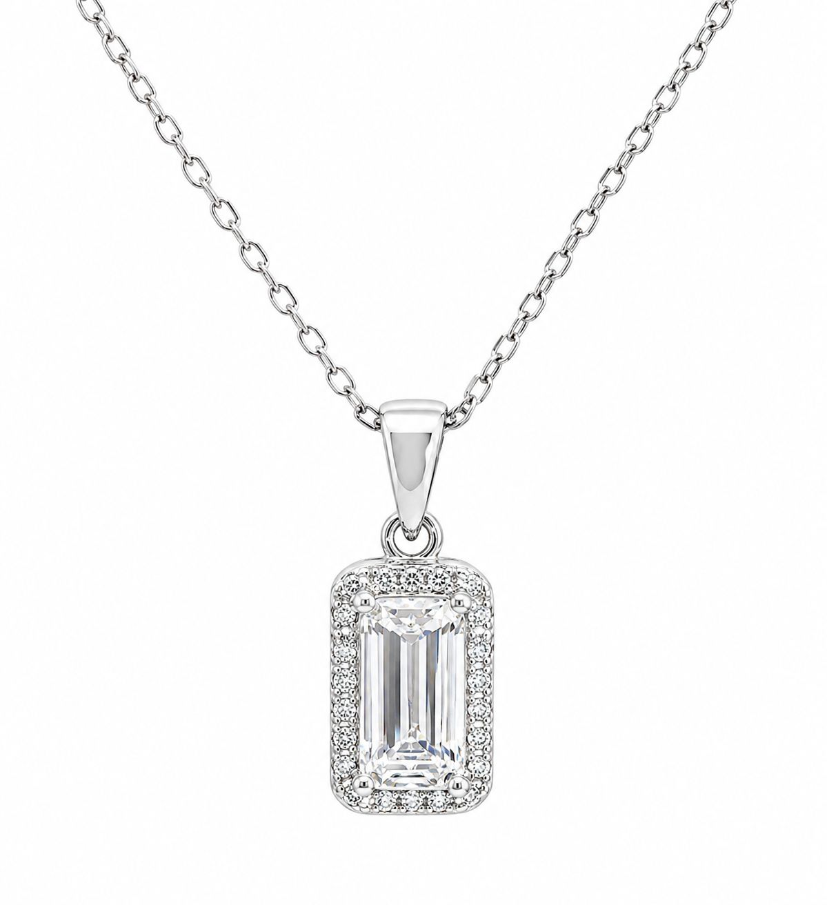 КОЛИЕ СЪС СЪЗДАДЕНИ ДИАМАНТИ И 18К БЯЛА ПОЗЛАТА - SKY DIAMOND