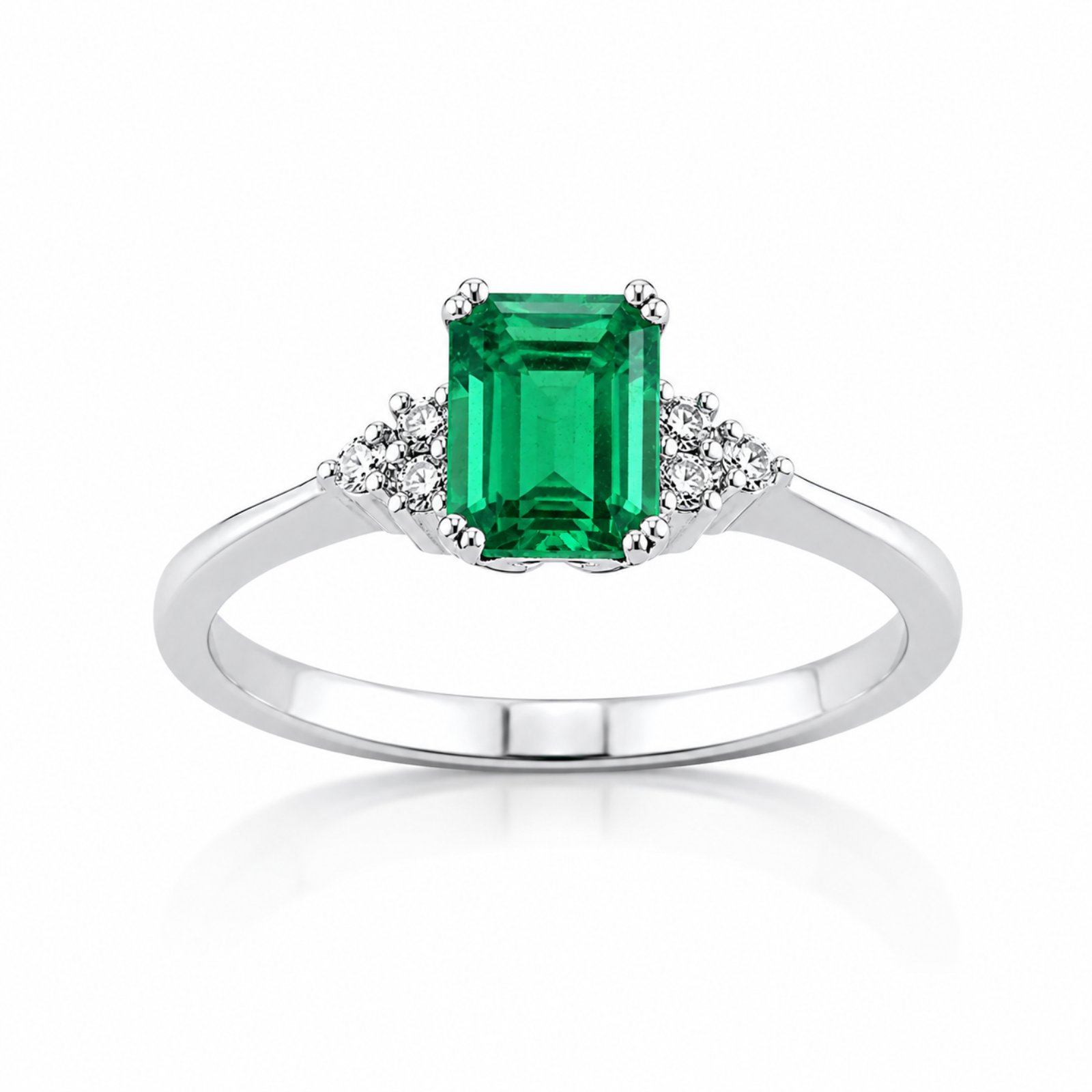 Златен пръстен с диаманти и смарагд - Goto Diamonds Collection