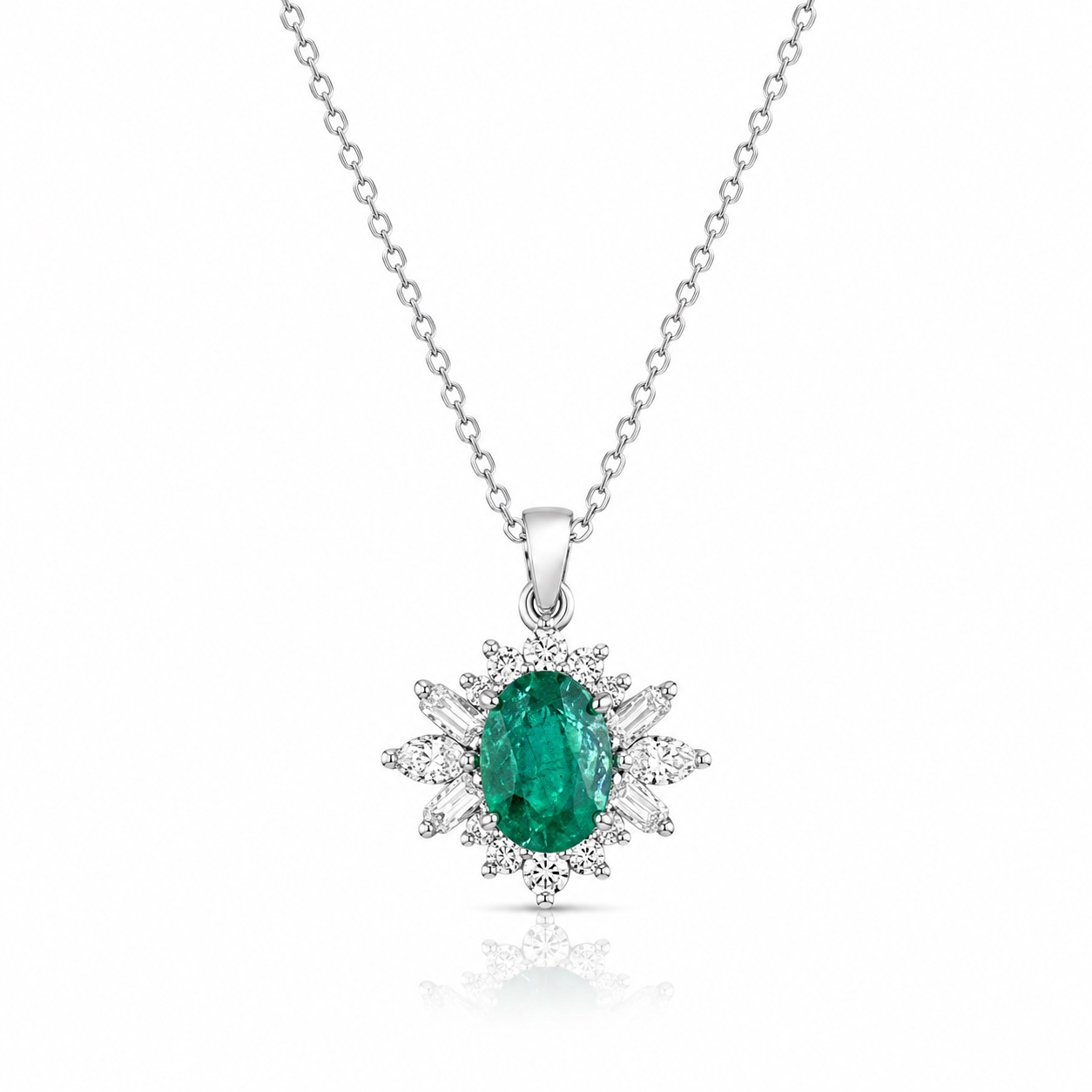 Златно колие с диаманти и смарагд - Goto Diamonds Collection