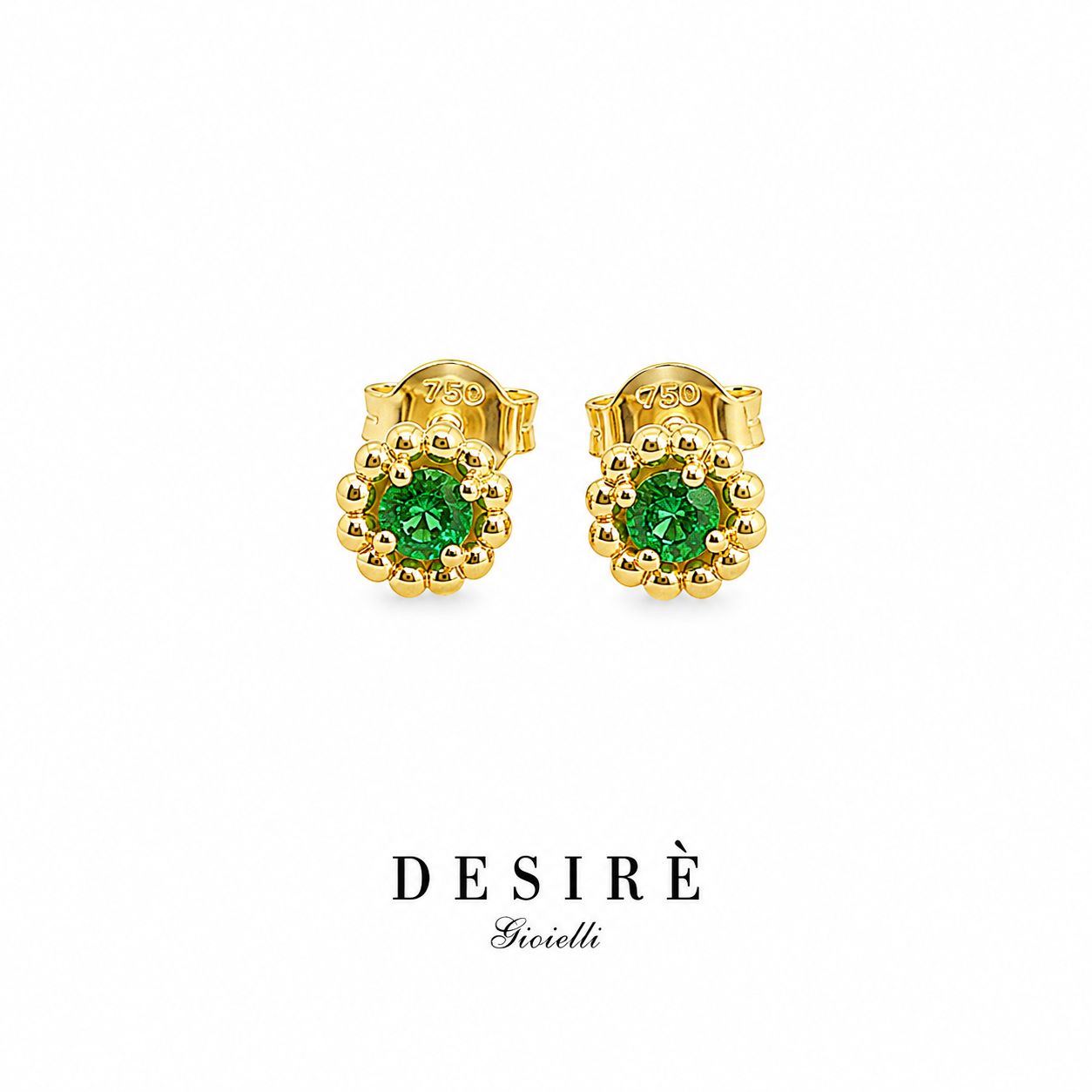 Златни обици със смарагди "Desire"