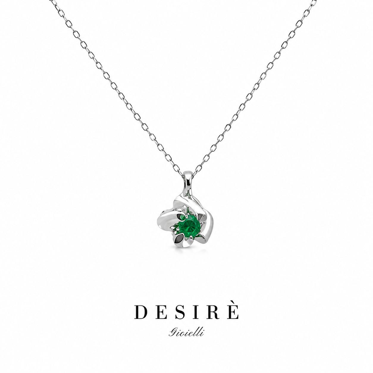 Златно колие със смарагд "Desire"